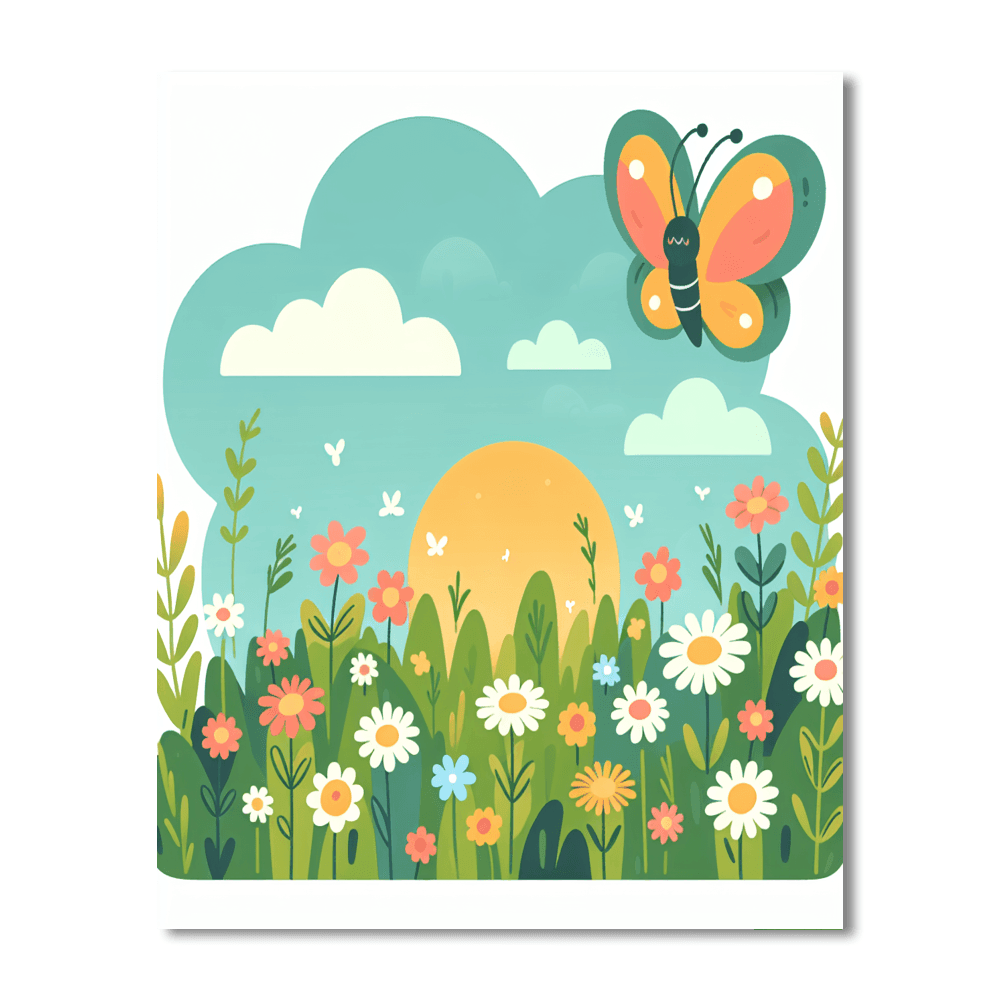 Butterfly's Meadow Adventure Painting By Numbers Kit