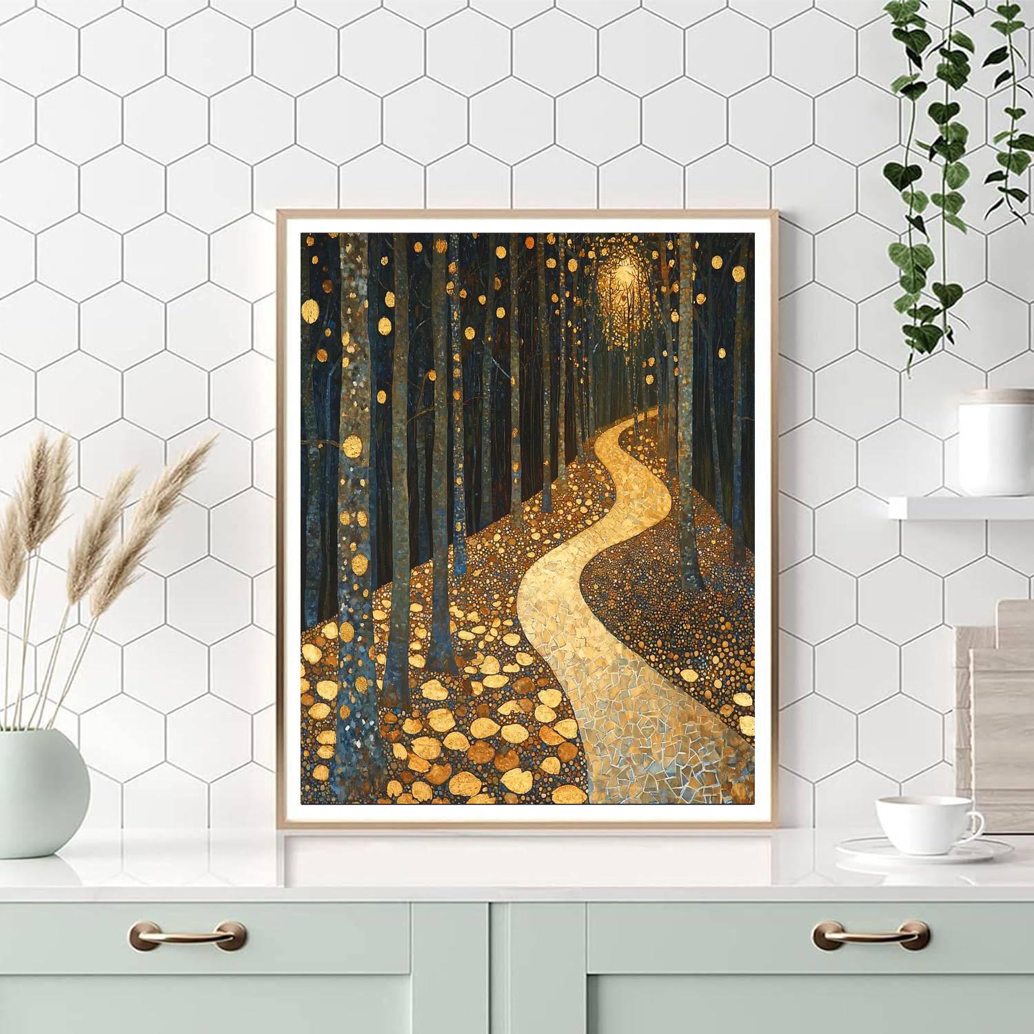 Gustav Klimt Inspired Ethereal Forest Paths  Paint By Numbers