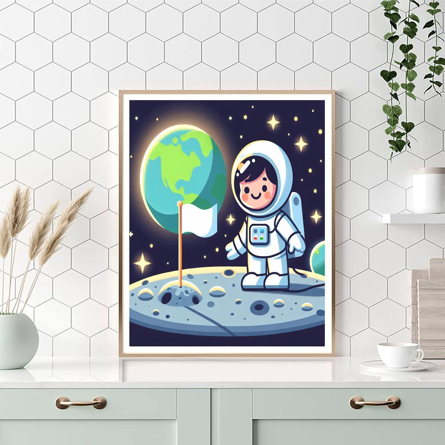 Astronaut's Moon Landing Numbered Painting Kits