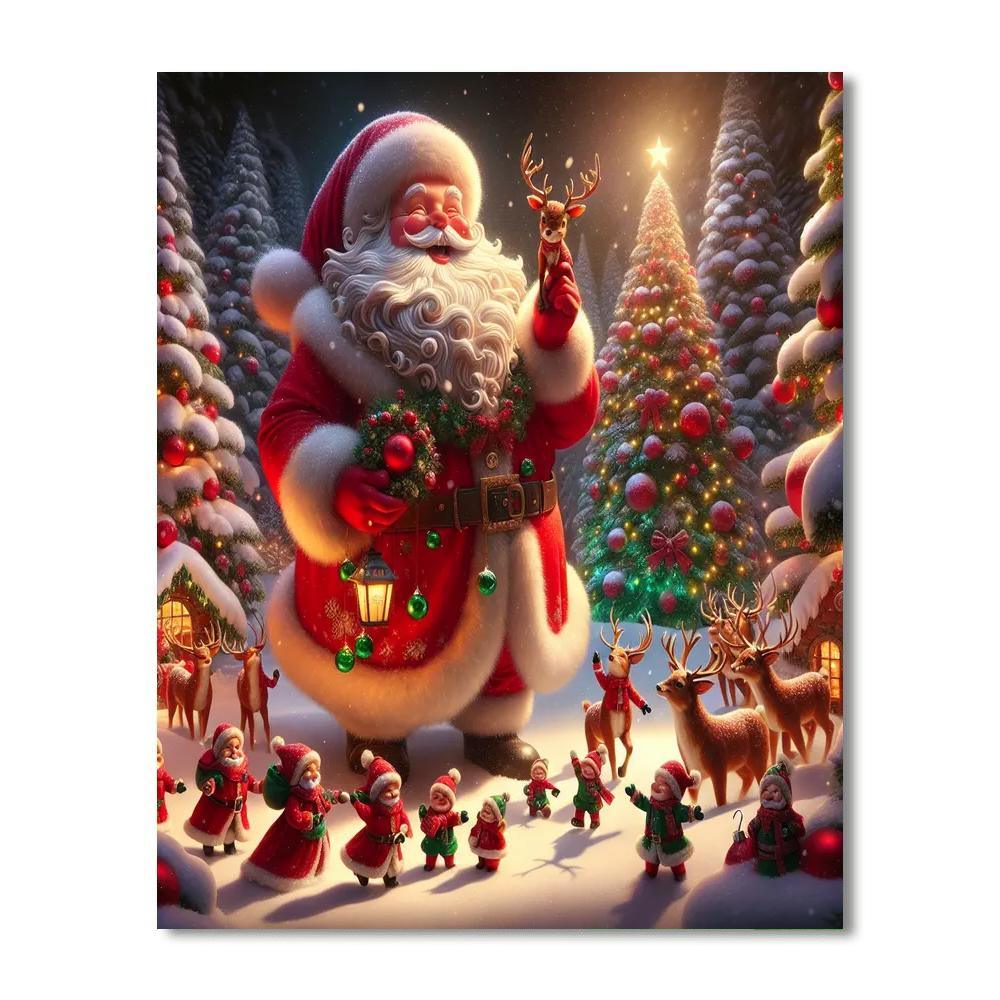 Santa's Joyful Arrival DIY Paint By Numbers