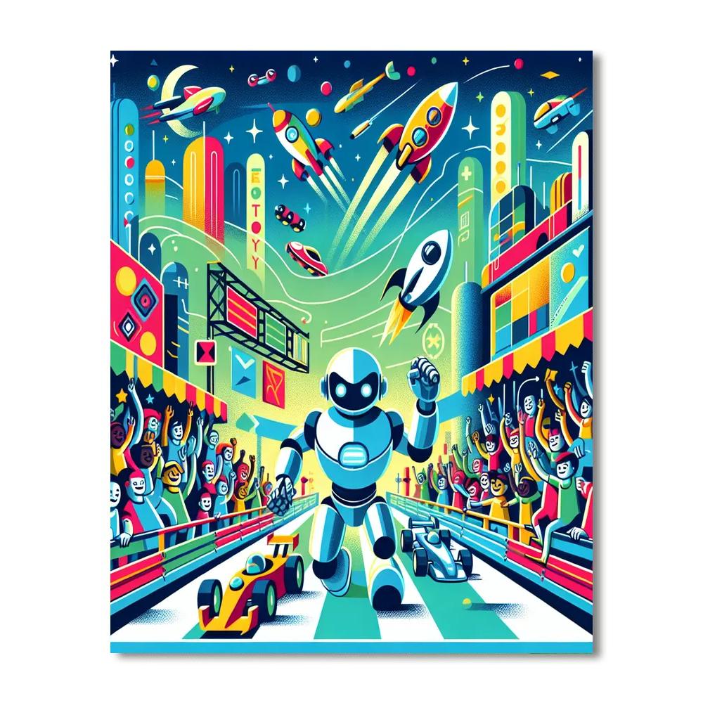 Robot Rally Racers Paint By Numbers Art