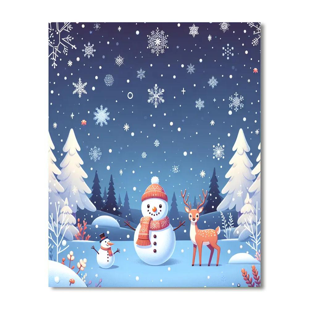 Magical Snowy Scene DIY Paint By Numbers