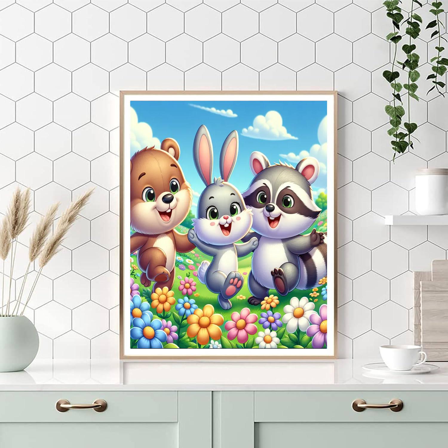 Animal Friends Day Out Paint By Numbers Art