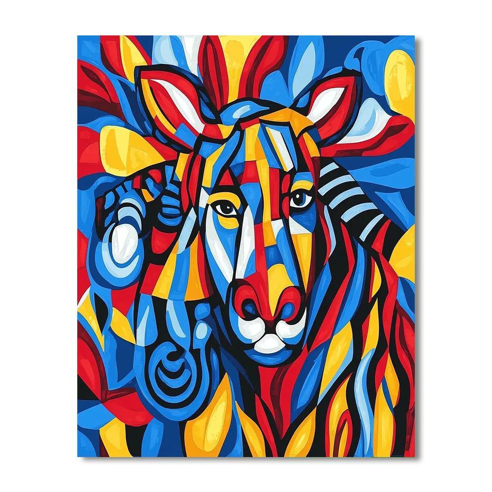 Pablo Picasso Inspired Cubist Wildlife Expedition  Paint By Numbers