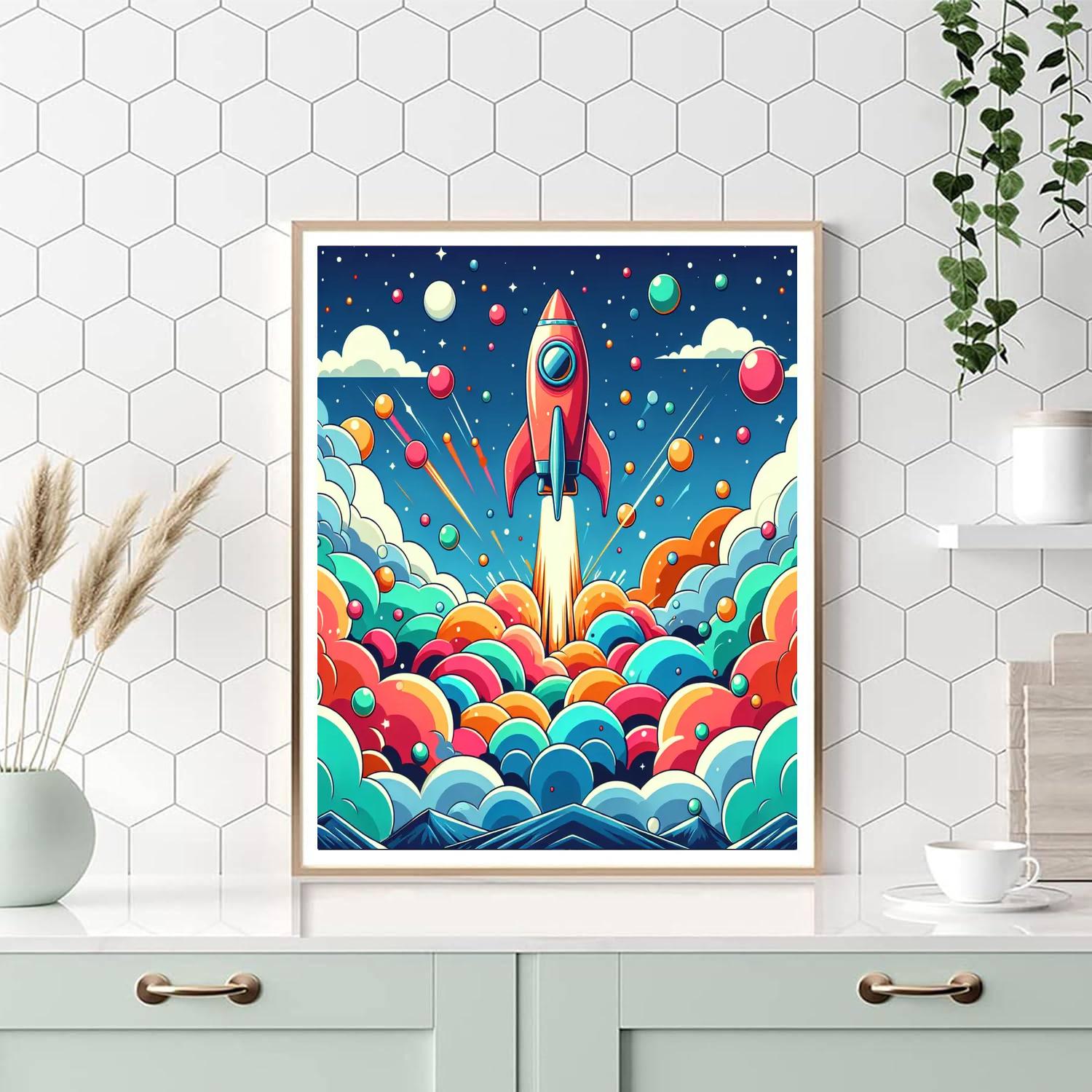 Bubble-fueled Rocket Painting By Numbers Kit
