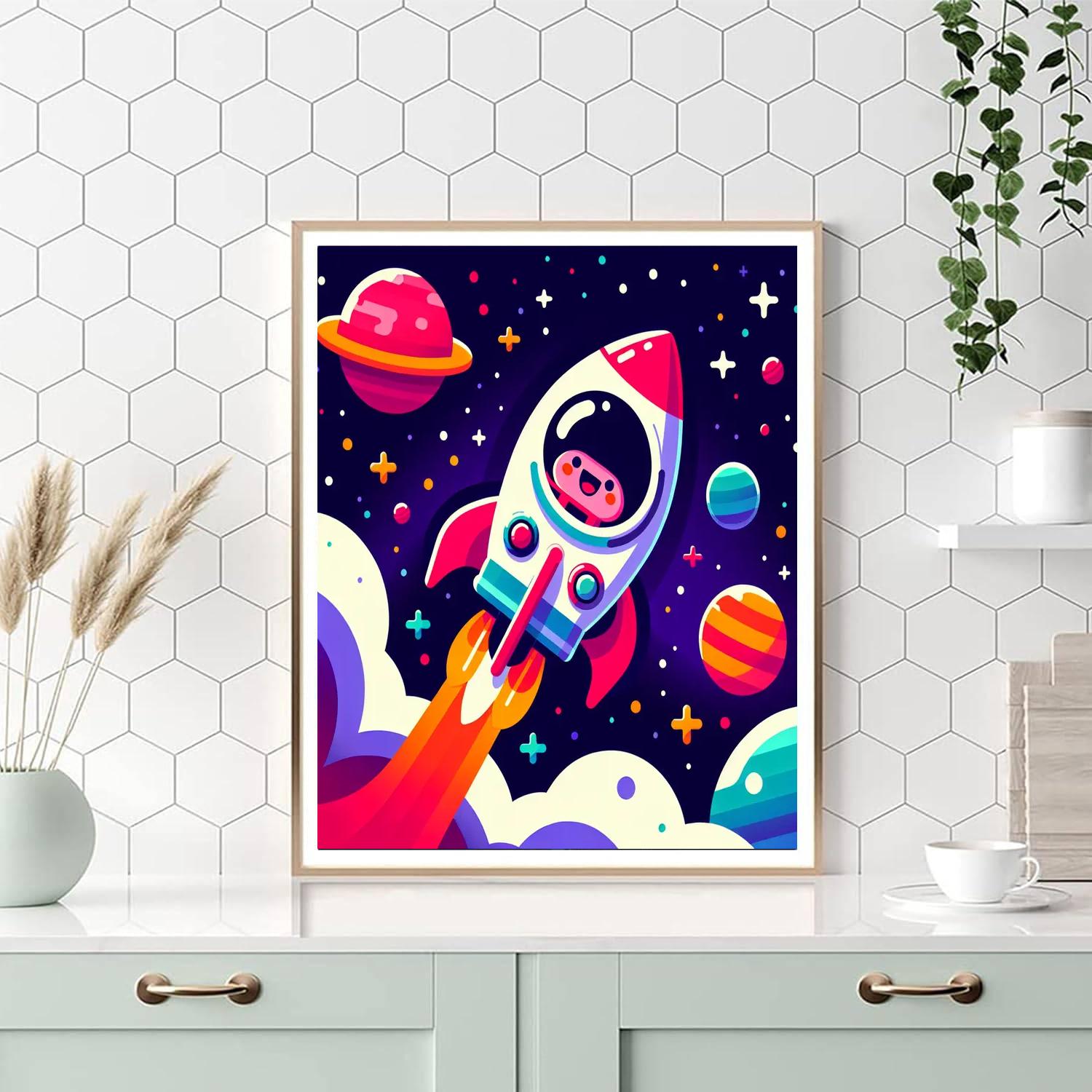 Space Explorer's Galactic Journey Paint By Number