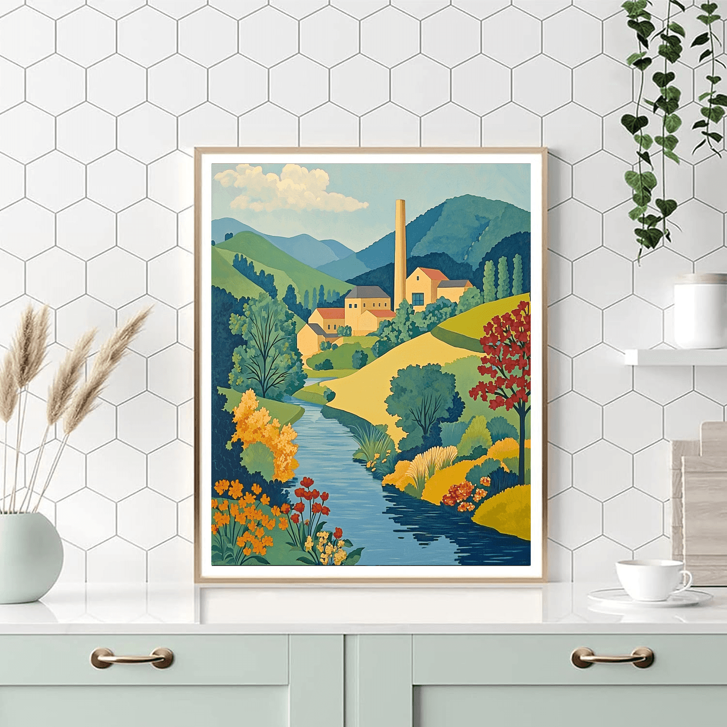 Charles Sheeler Inspired Industrial Harmony  DIY Paint By Numbers