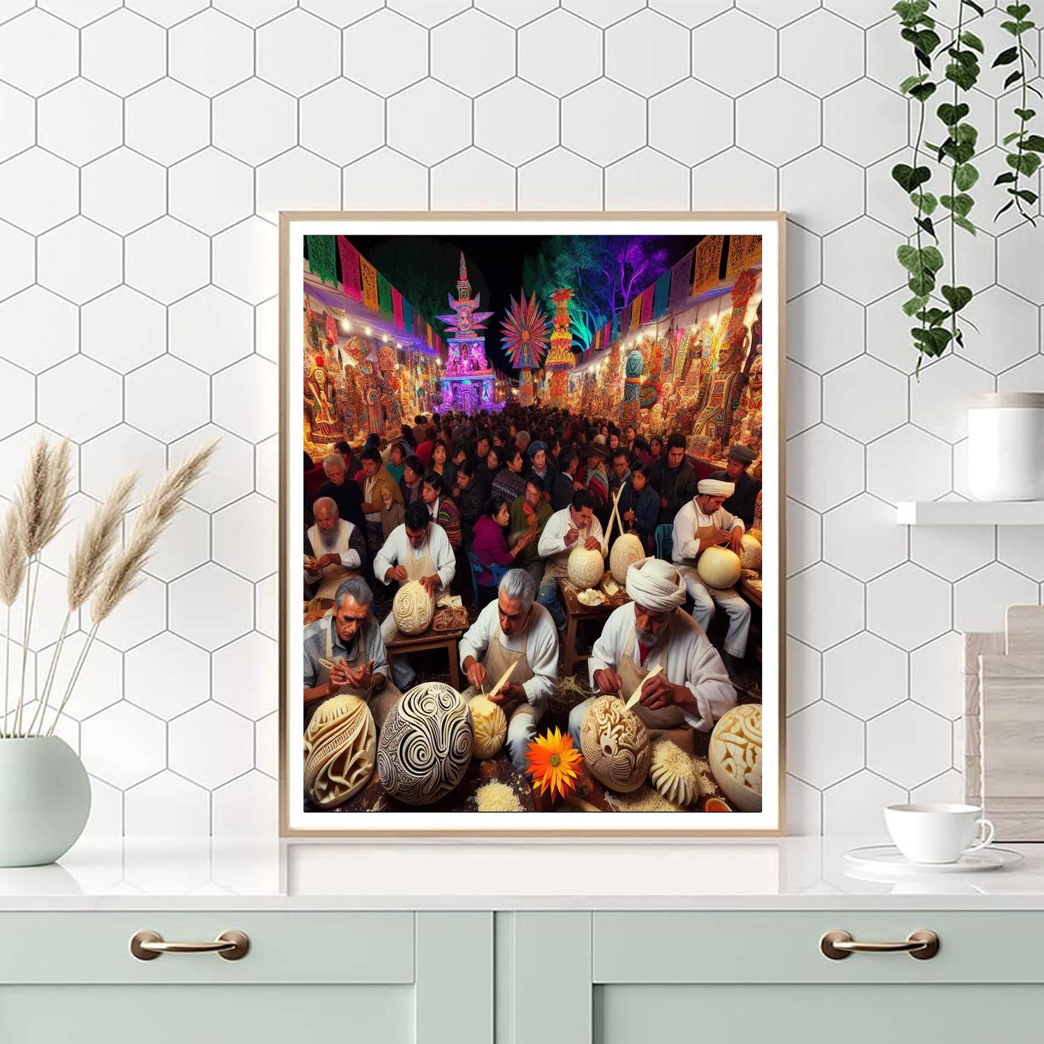 The Night Of The Radishes (noche De Los Rábanos) Painting Number Kit