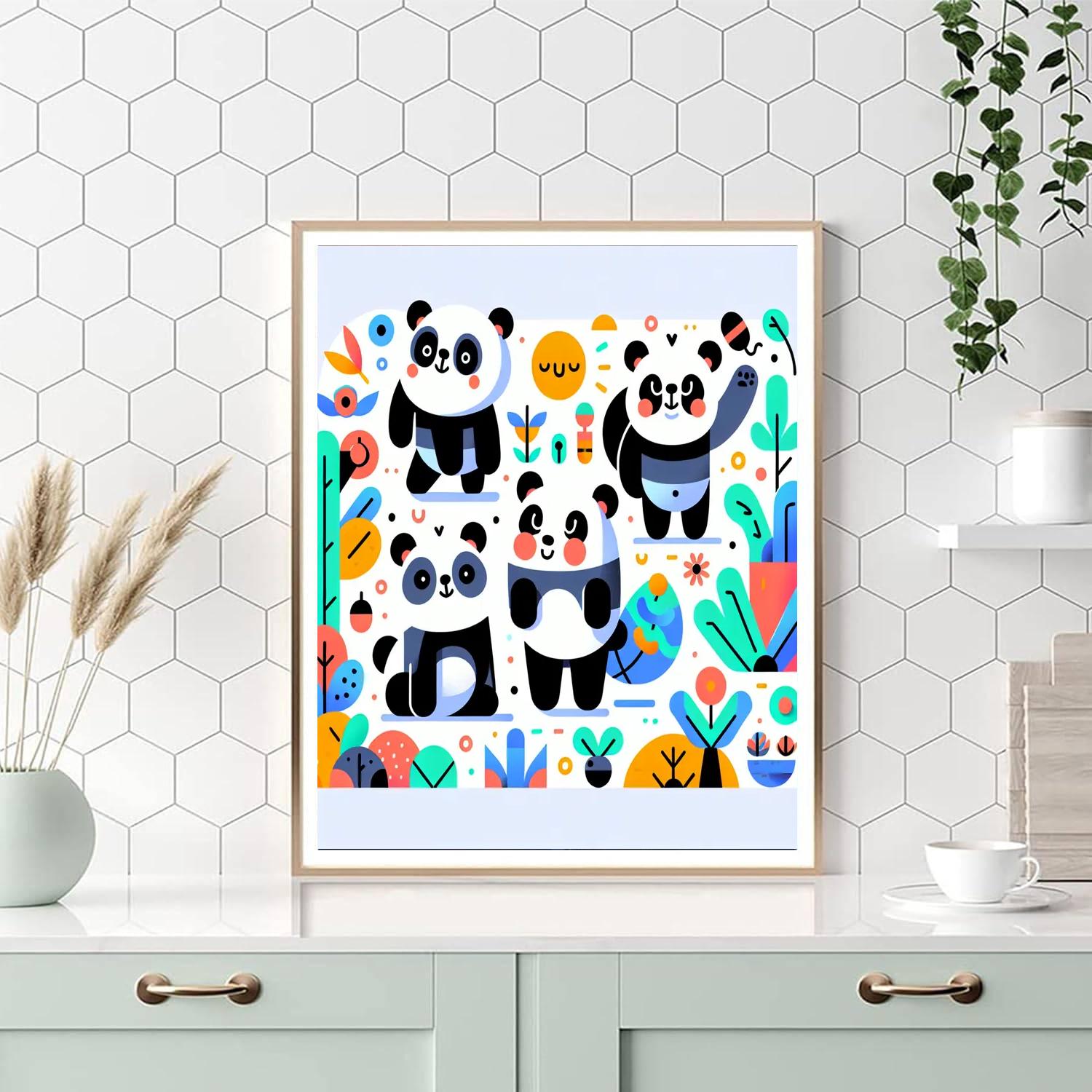 Pop Art Pandas Painting Number Kit
