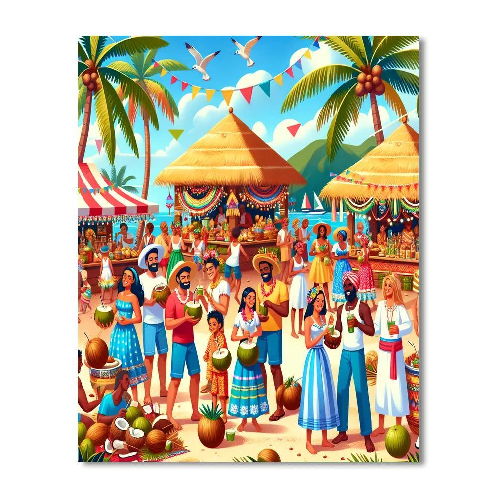 Kauai Coconut Festival - Usa Painting By Numbers Kit