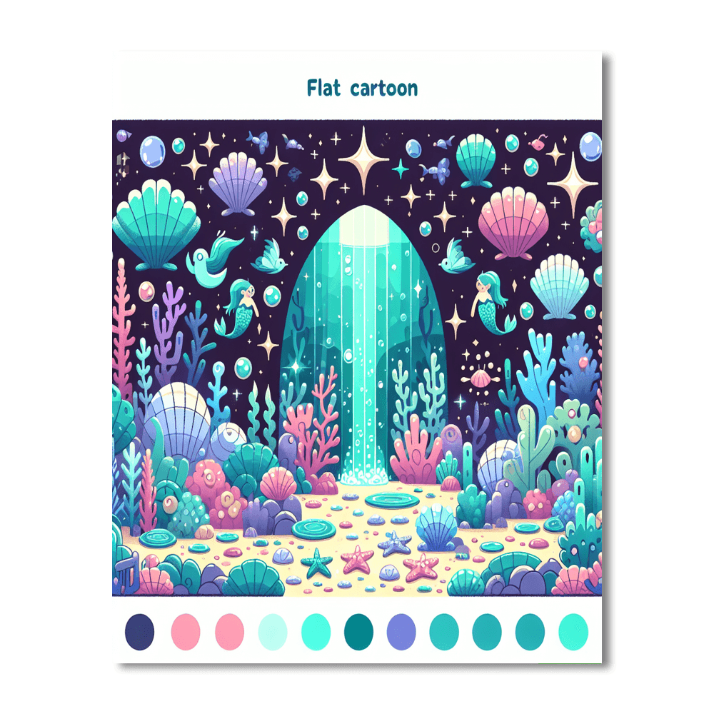 Magical Mermaid's Grotto Number Painting