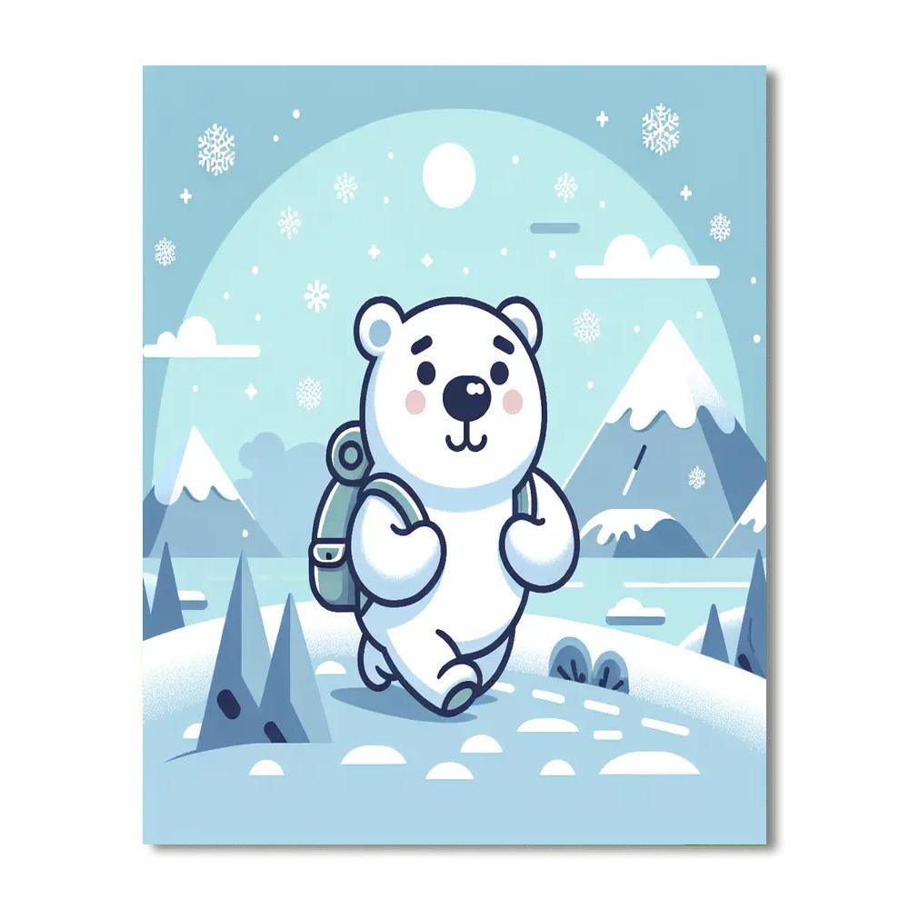 Polar Bear's Snowy Adventure Paint By Color