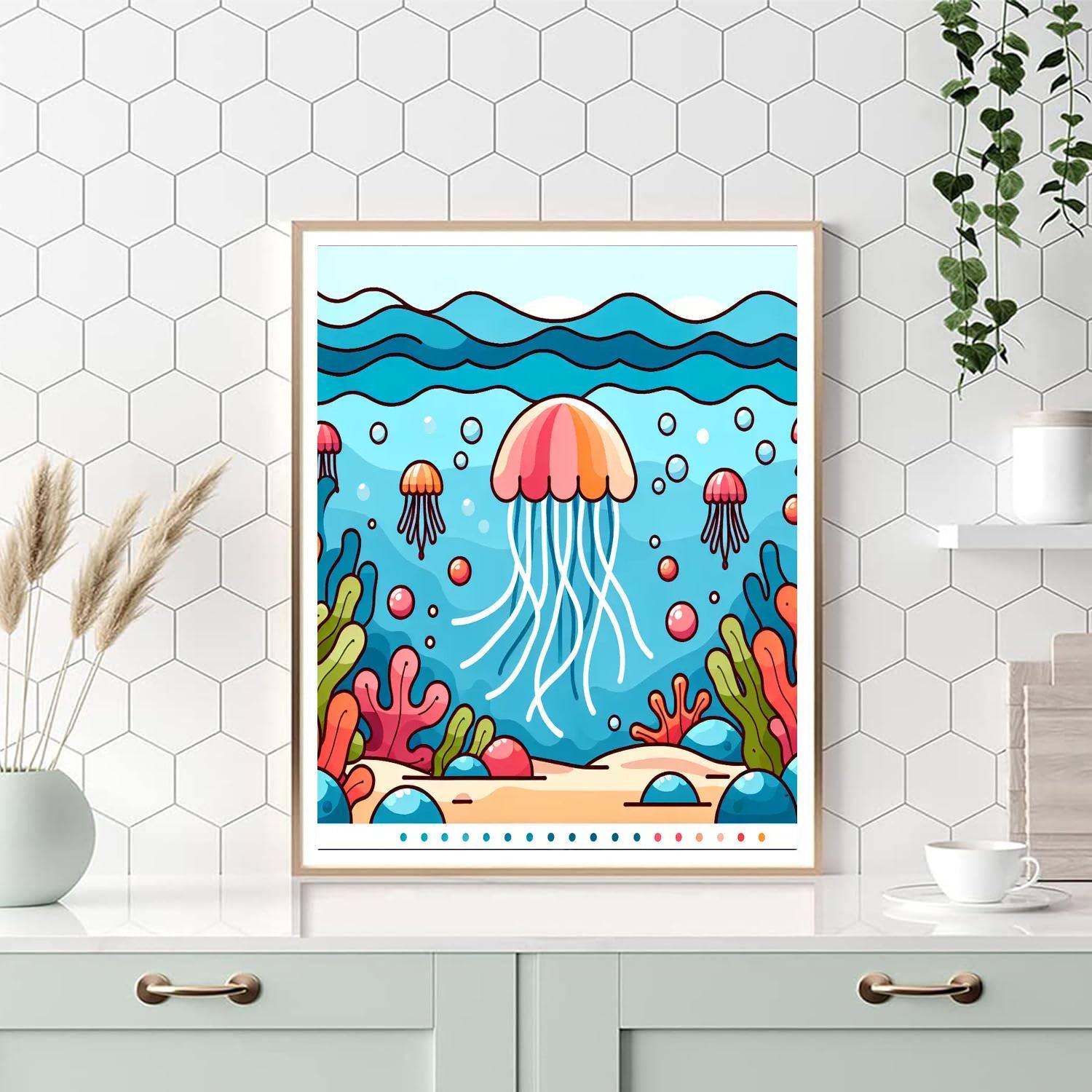 Jubilant Jellyfish Drift Painting By Numbers Kit