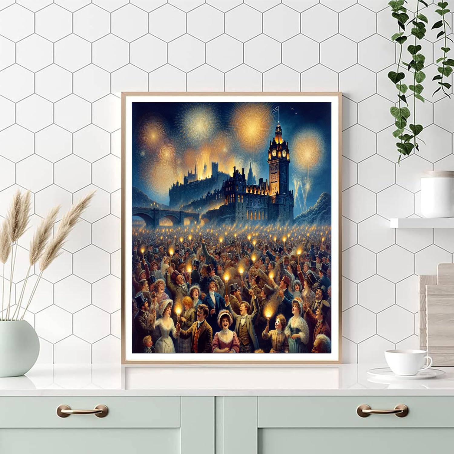 Edinburgh Hogmanay Number Painting