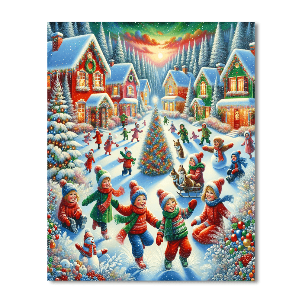 Winter Wonderland Festivity Painting By Numbers Kit