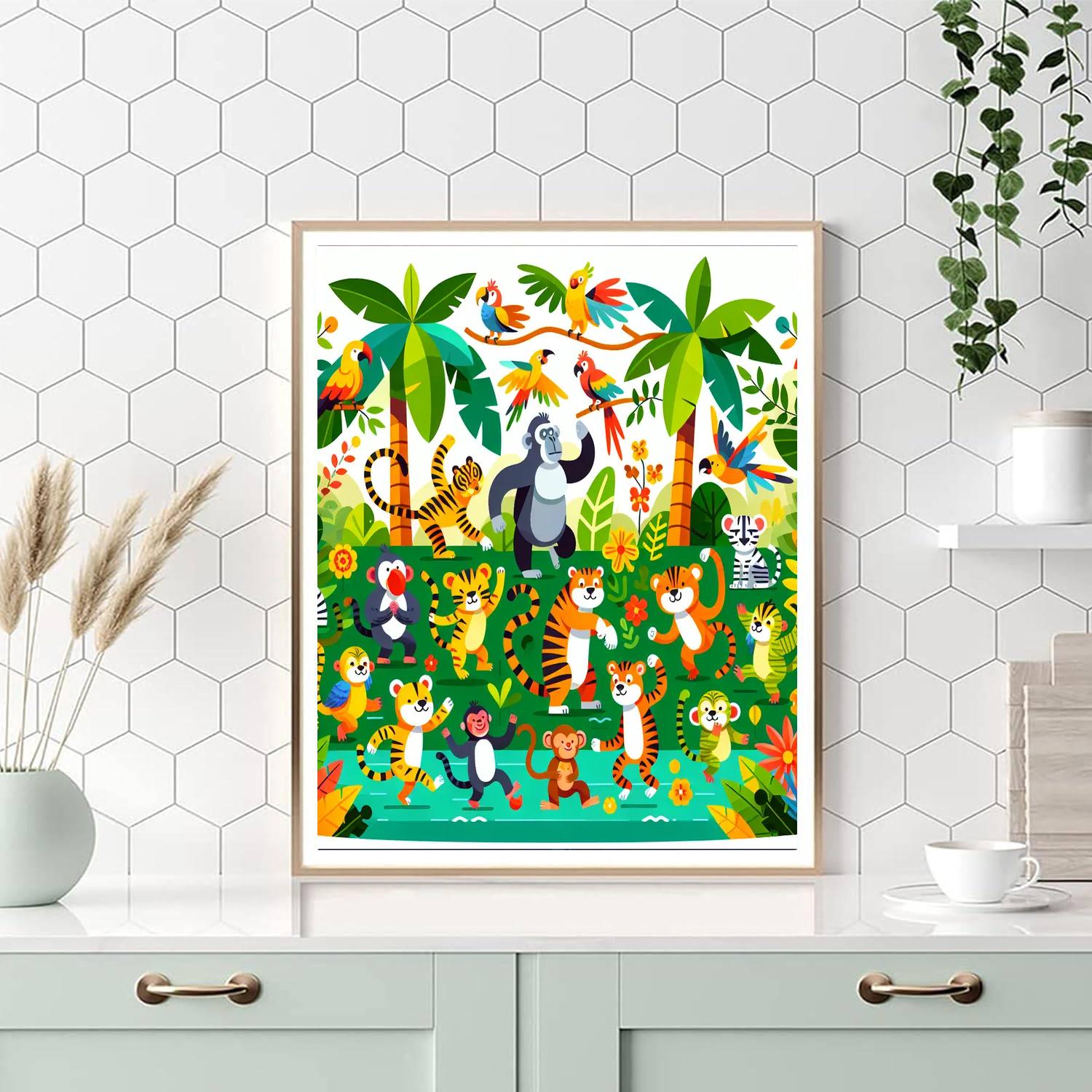 Joyful Jungle Jubilee Painting By Numbers Kit