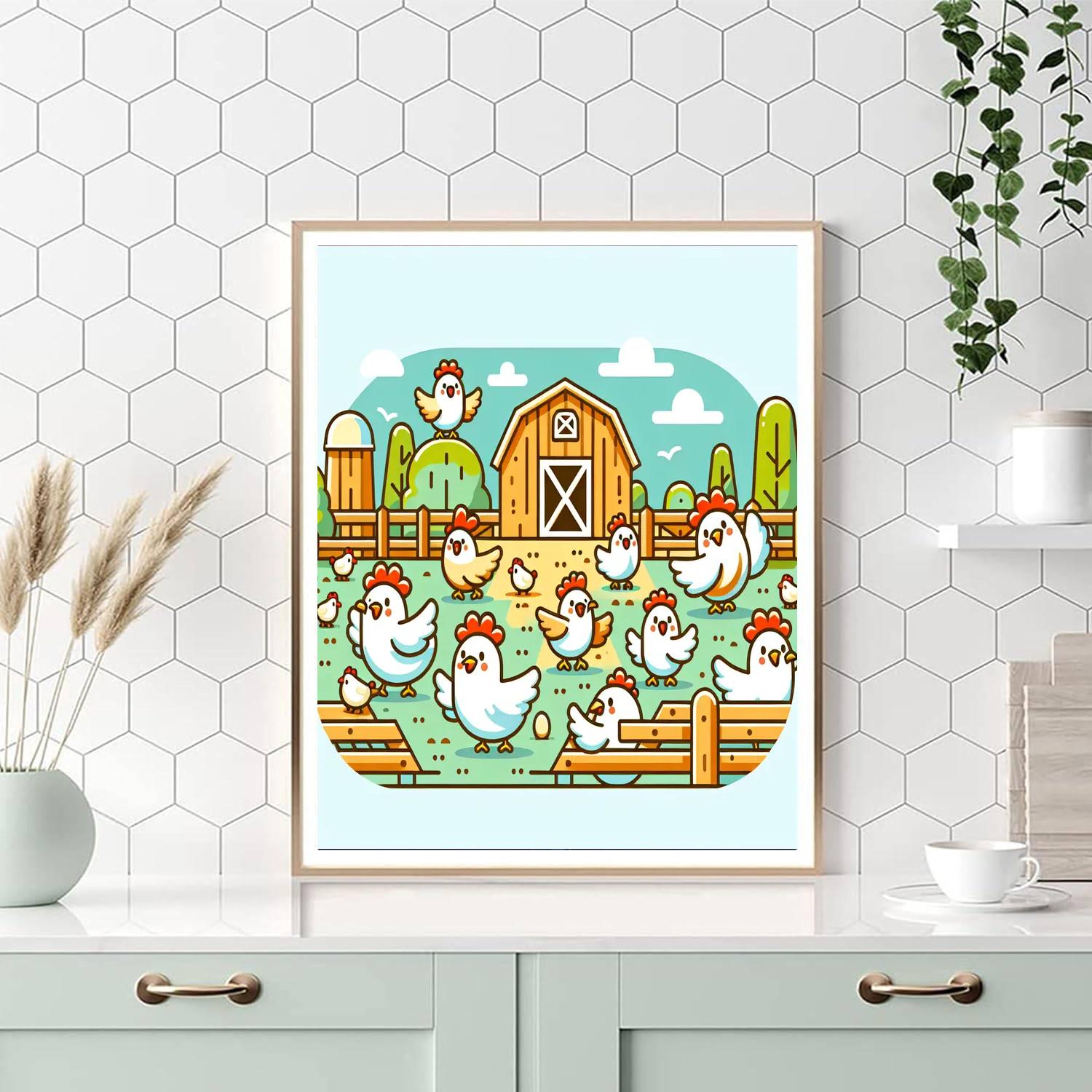 Cheery Chickens Numbered Painting Kits
