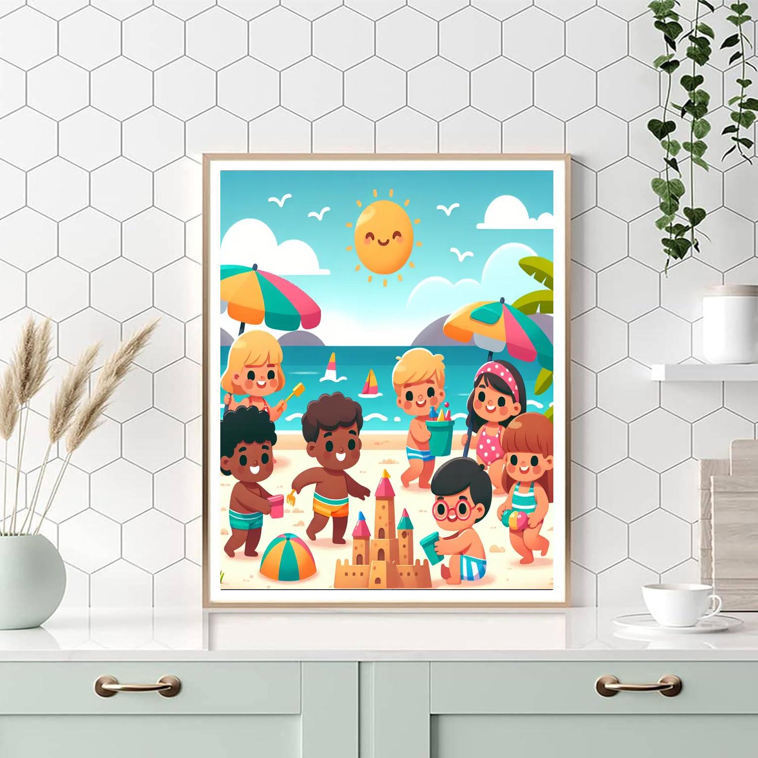 Colorful Beach Days Numbered Painting Kits