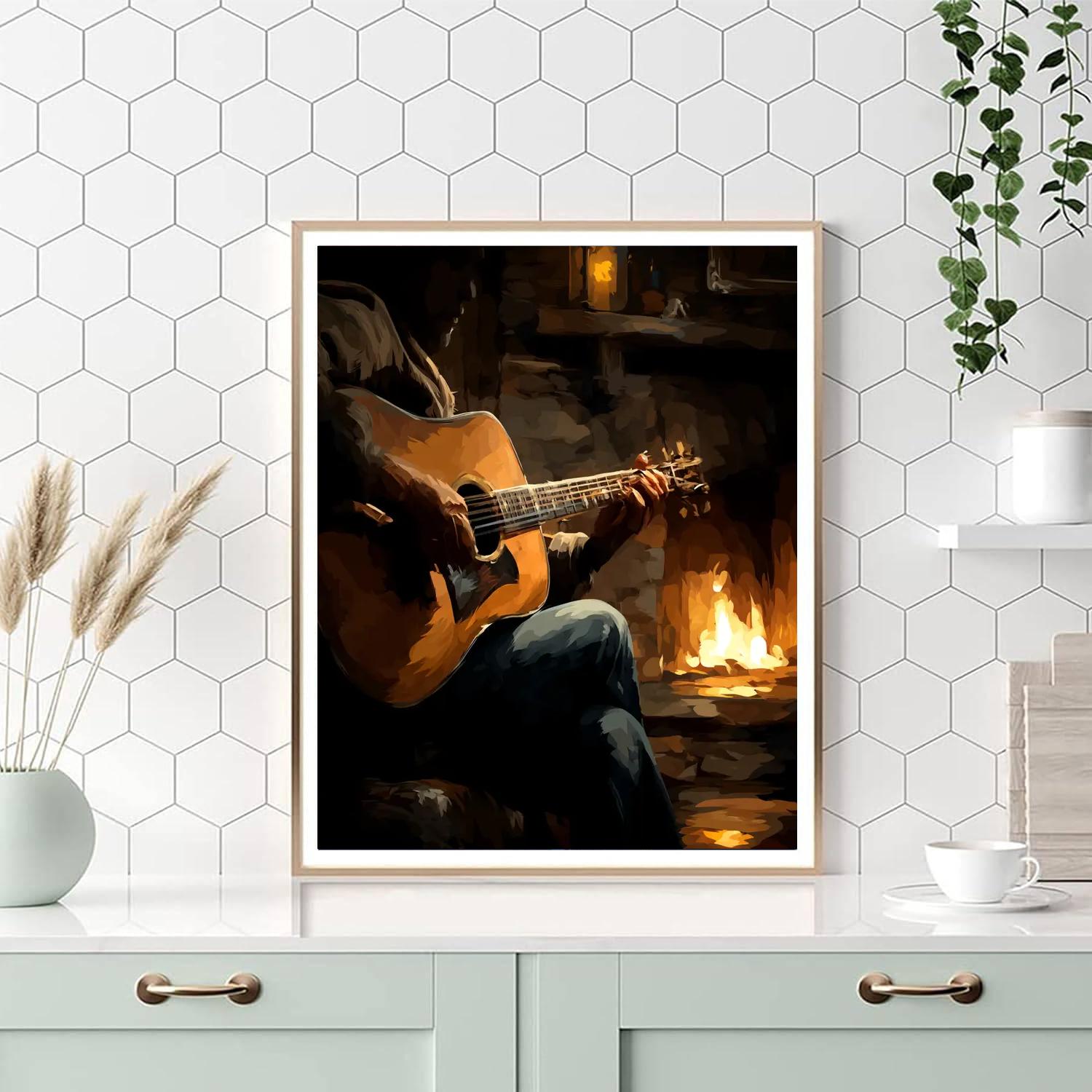 Music By The Fire Number Painting