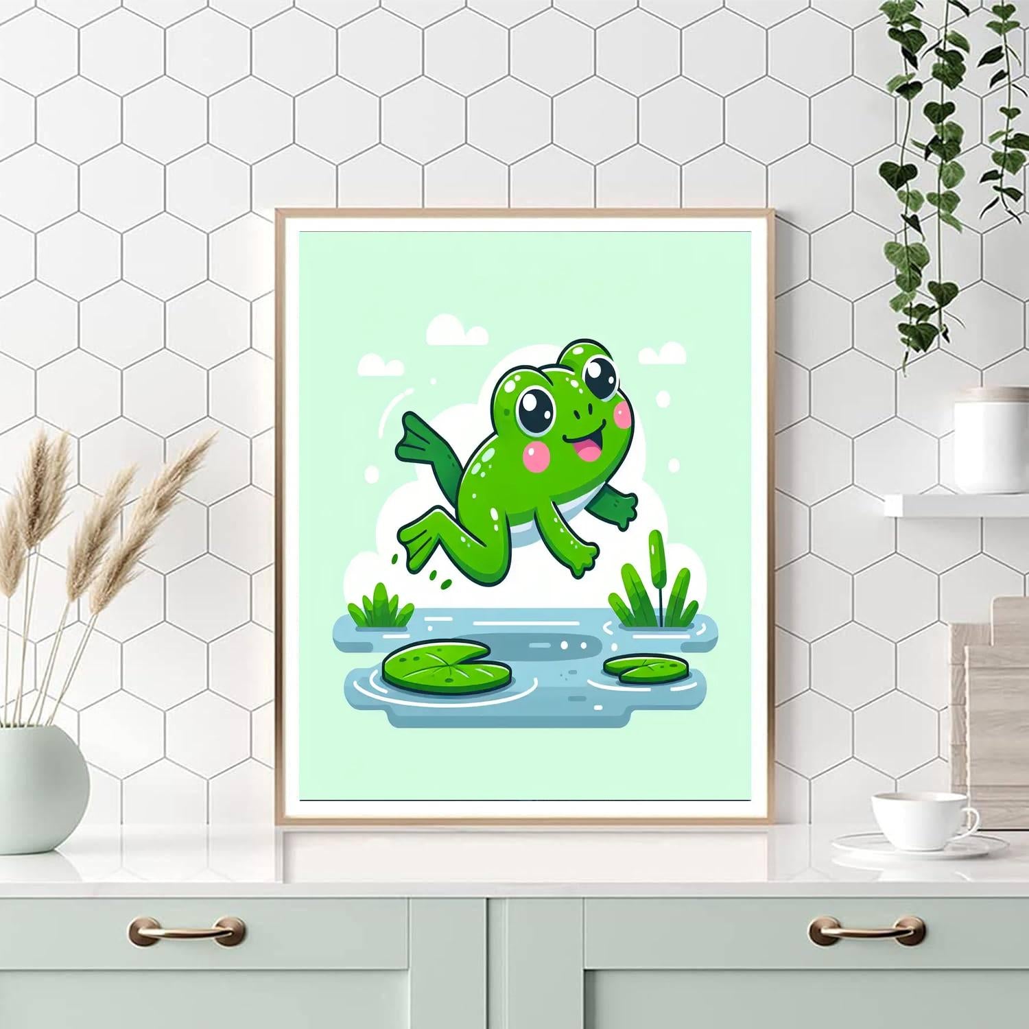 Energetic Frog Painting Number Kit