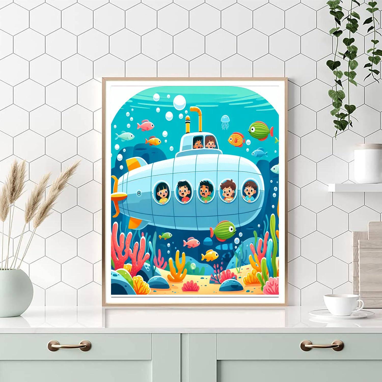 Underwater Adventure Voyage Painting Number Kit