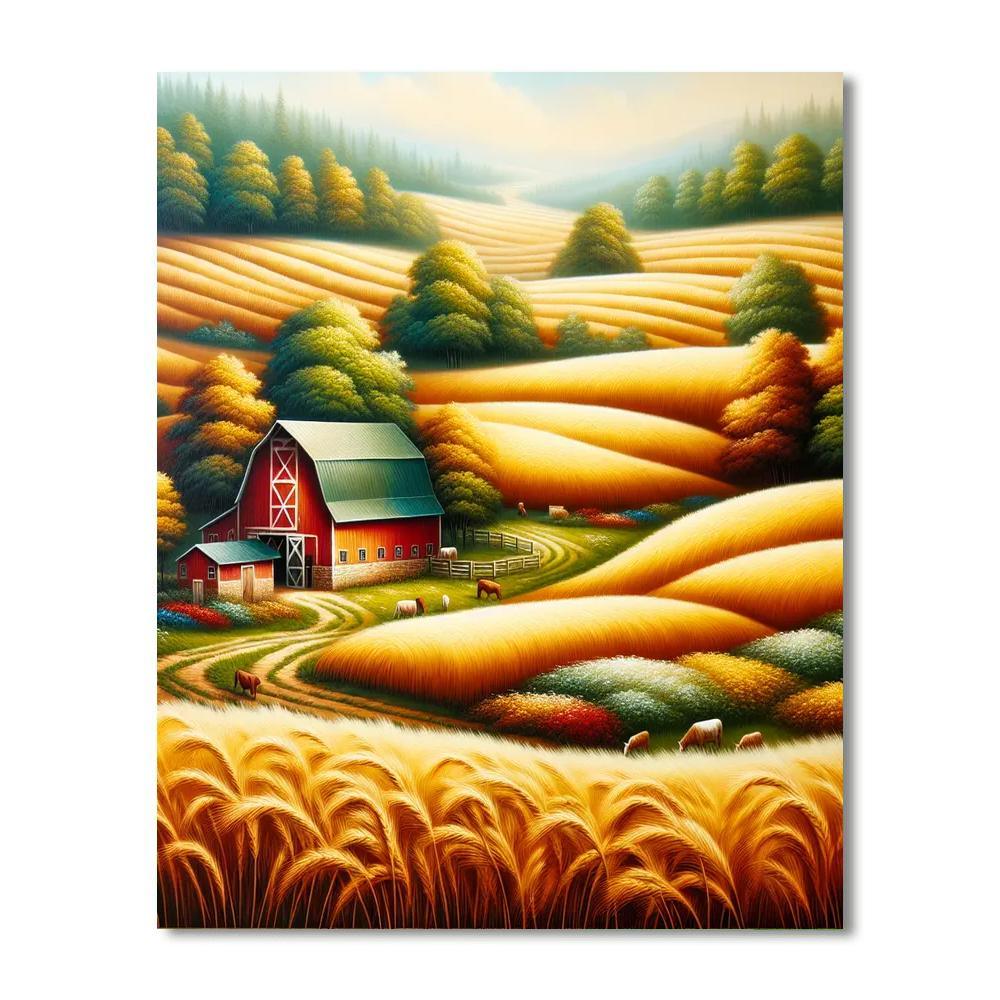 Charming Farmhouse Barn Numbered Painting Kits