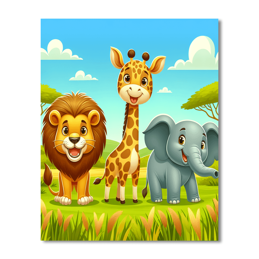 Exciting Safari Expedition Number Painting