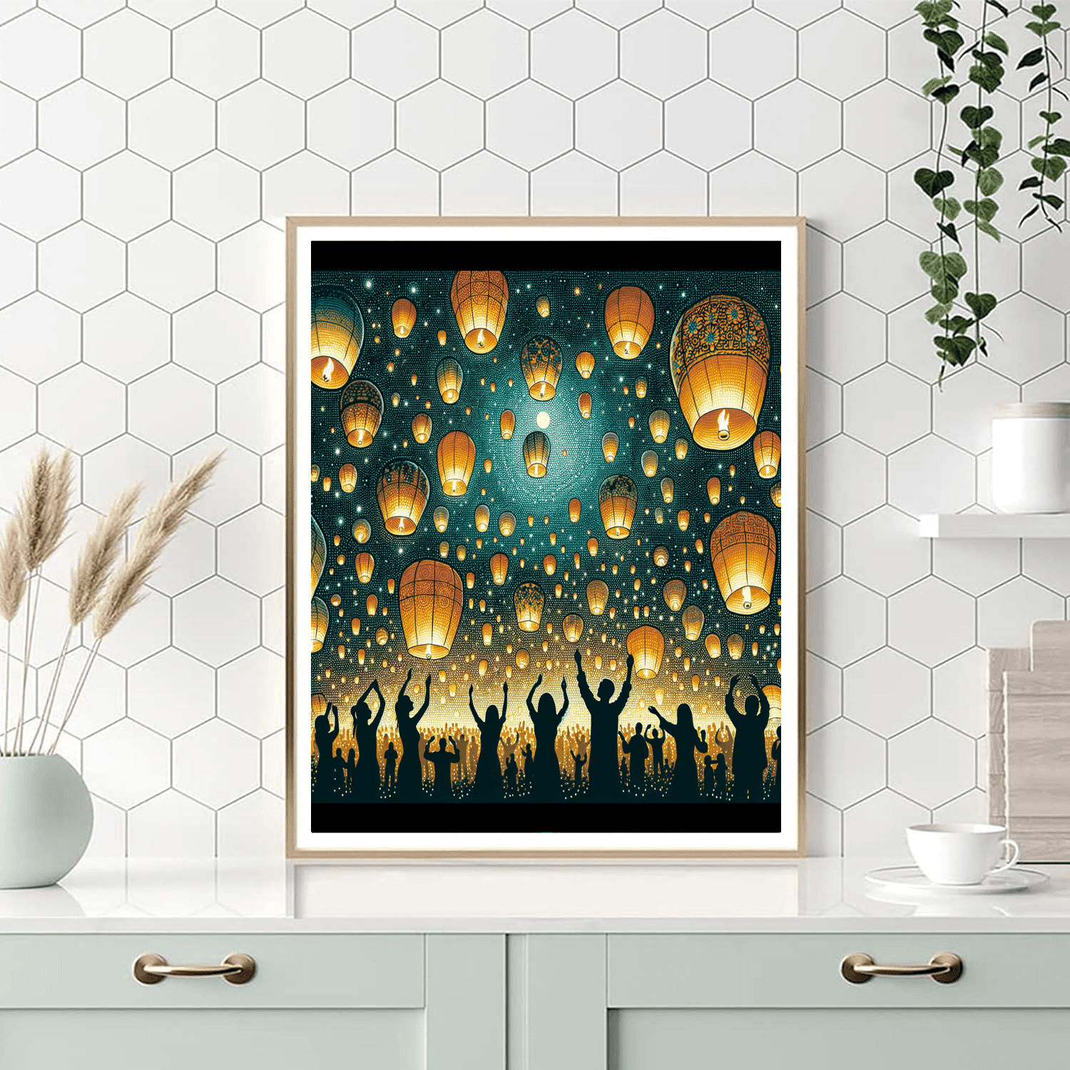 Pingxi Sky Lantern Festival - Taiwan Paint By Color