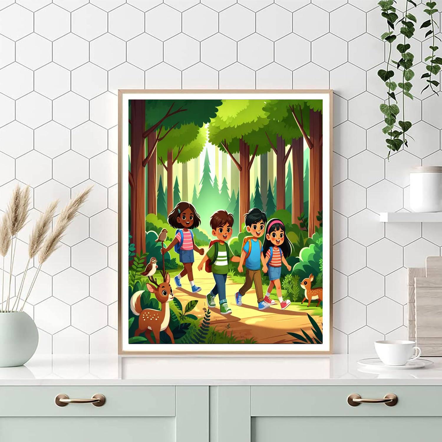 Adventurous Woodland Trek Painting Number Kit