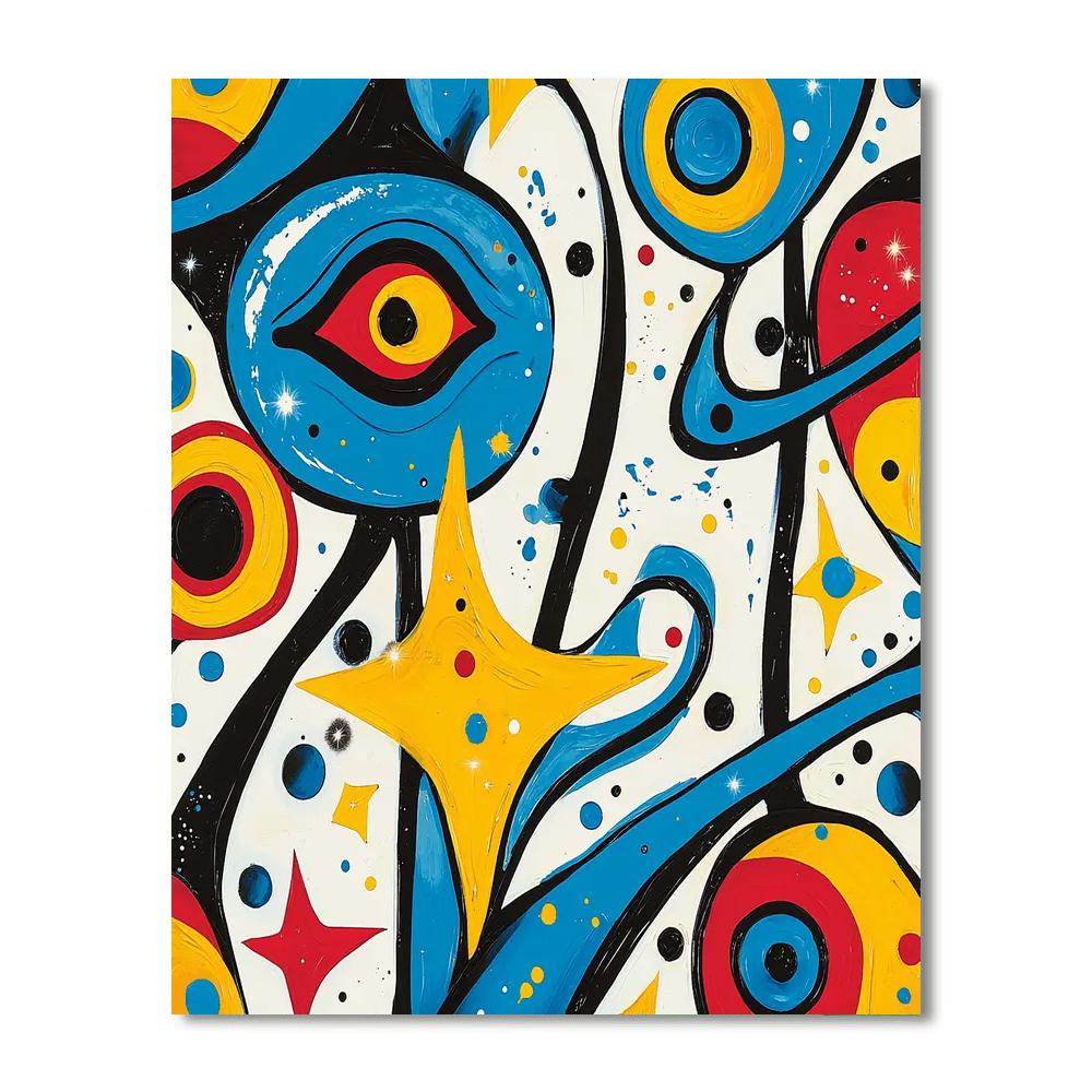 Joan Miró Inspired Dreamscape Serenade  Number Painting