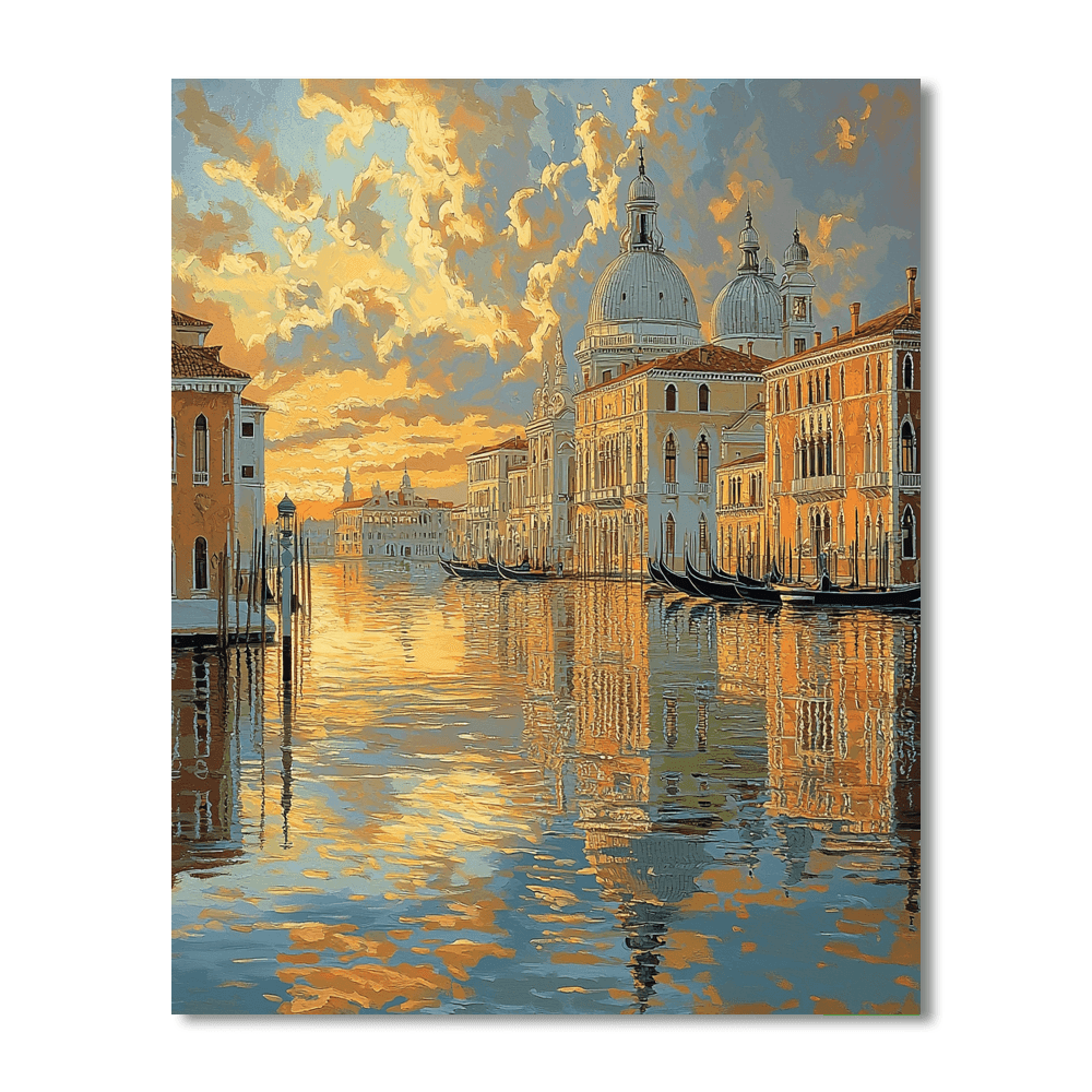 Canaletto Inspired Historic Cityscape Reflections  Paint By Numbers Kits