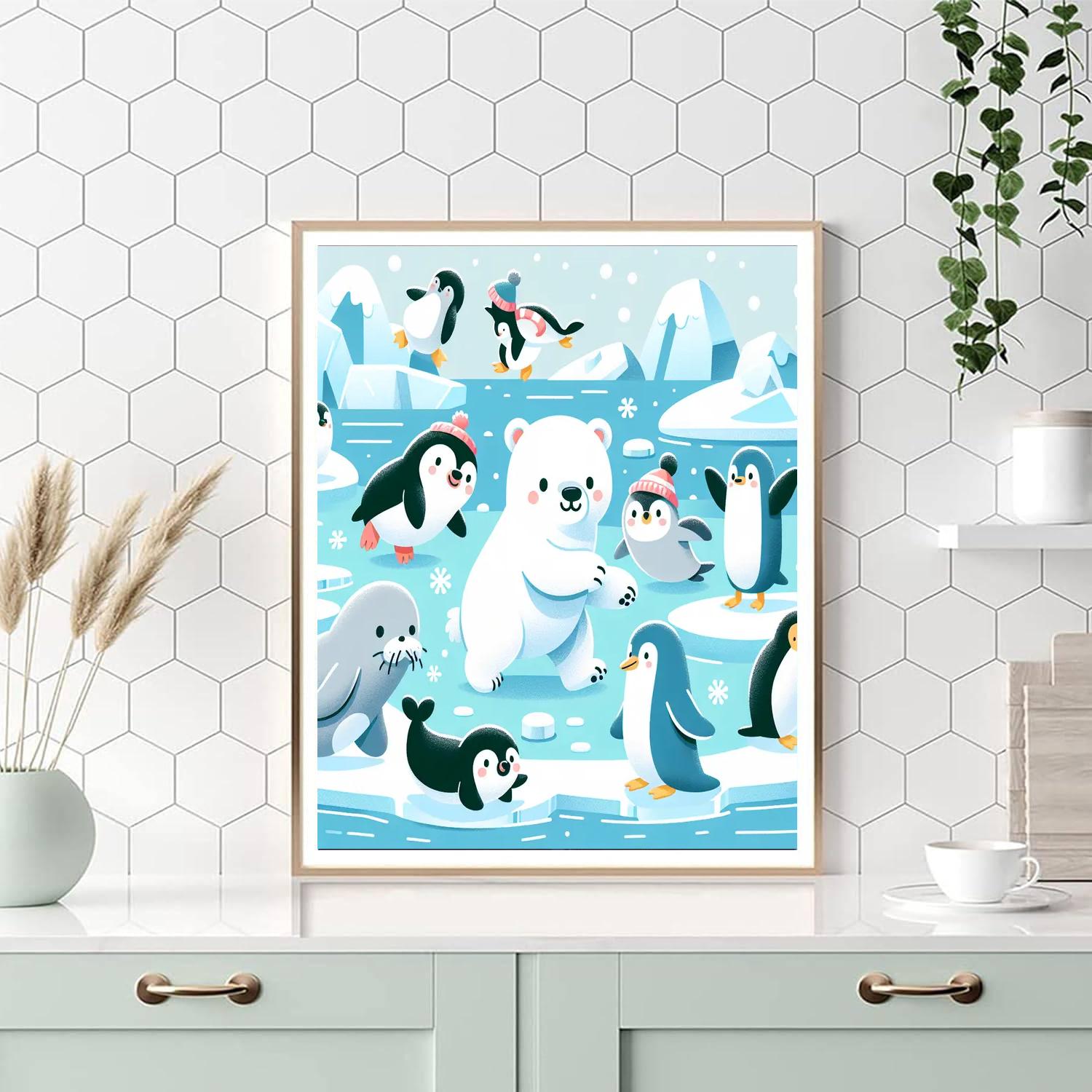 Artic Animal Friends Number Painting