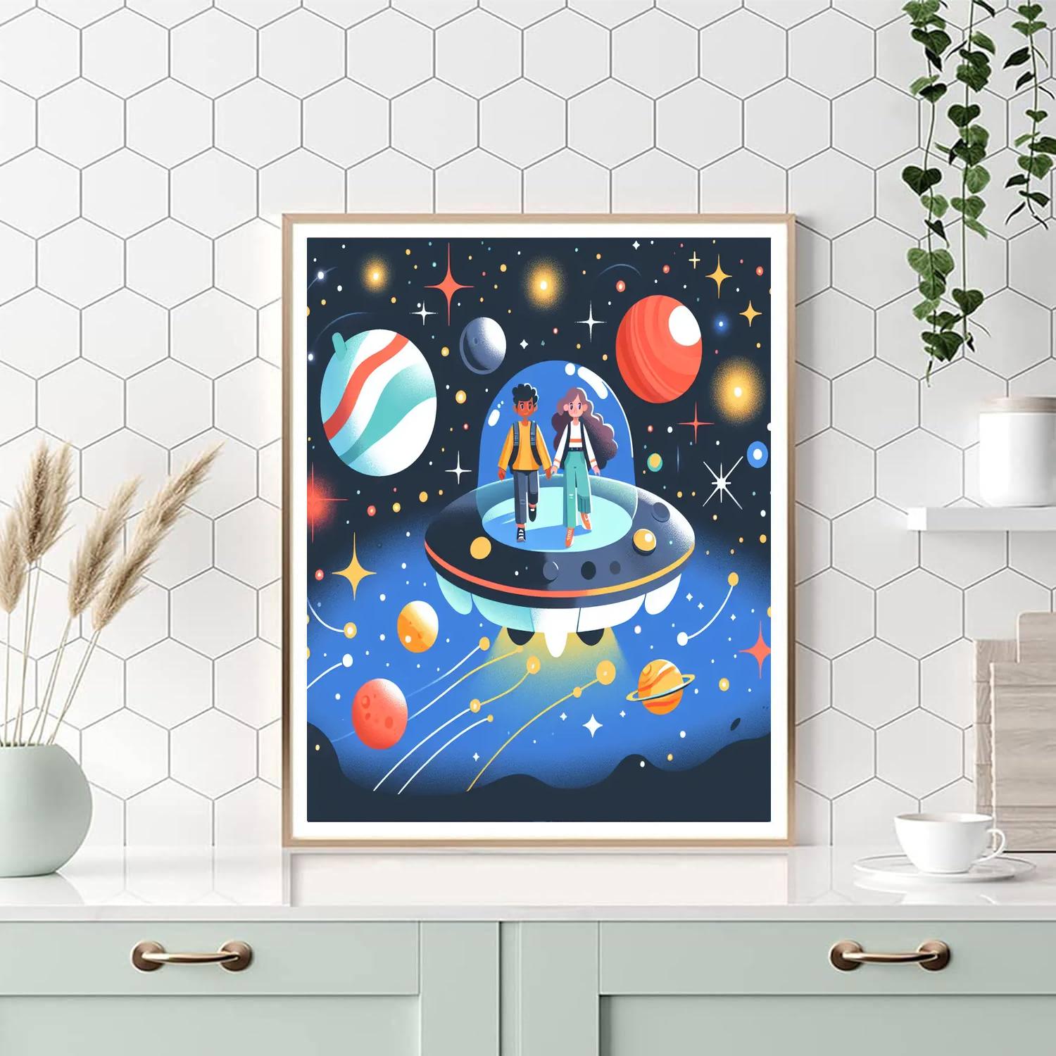 Galaxy Travelers Paint By Numbers Art