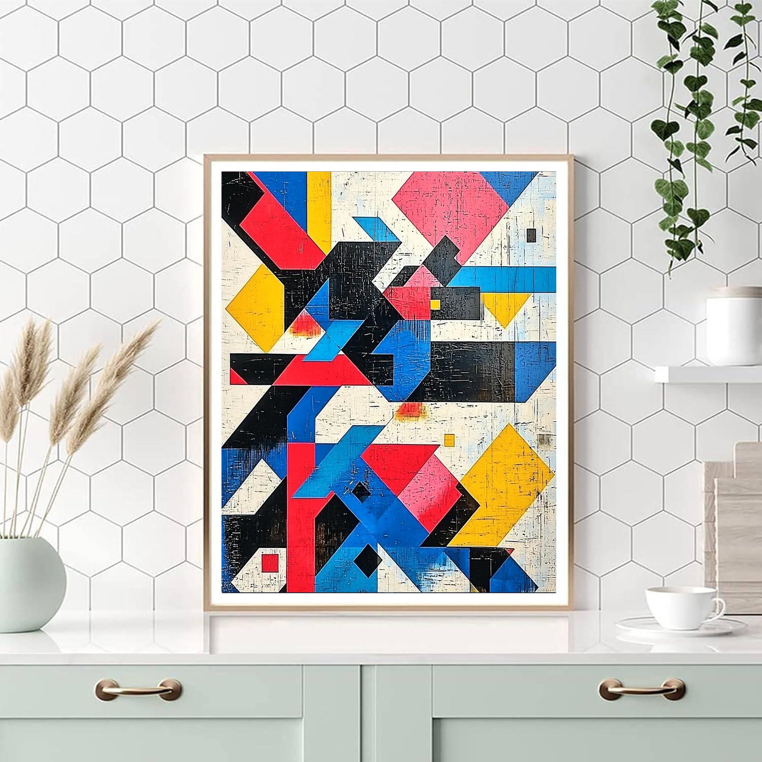 Kazimir Malevich Inspired Vibrant Complexity  Paint By Color