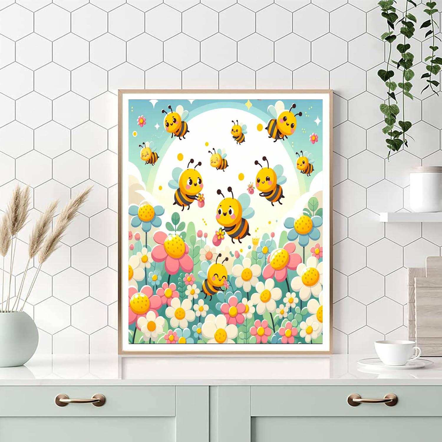 Busy Bees In The Meadow Numbered Painting Kits