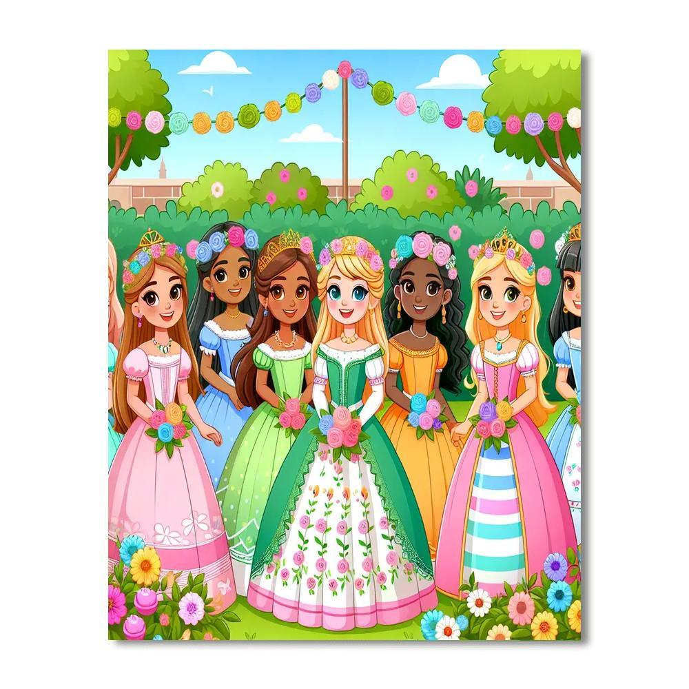 Princess Garden Party Numbered Painting Kits