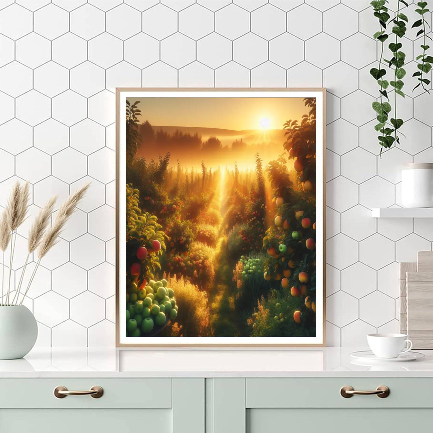 Orchard Sunrise Splendor Paint By Numbers Art