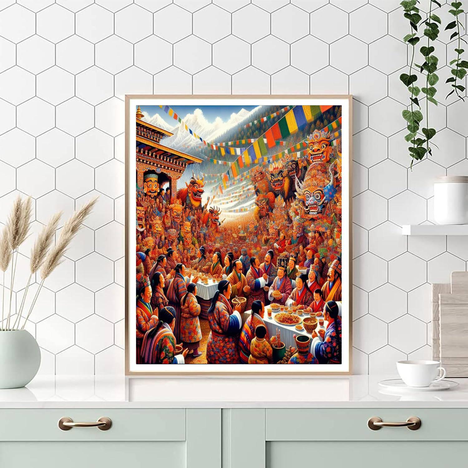 Losar New Year Festival - Bhutan Paint By Numbers Art