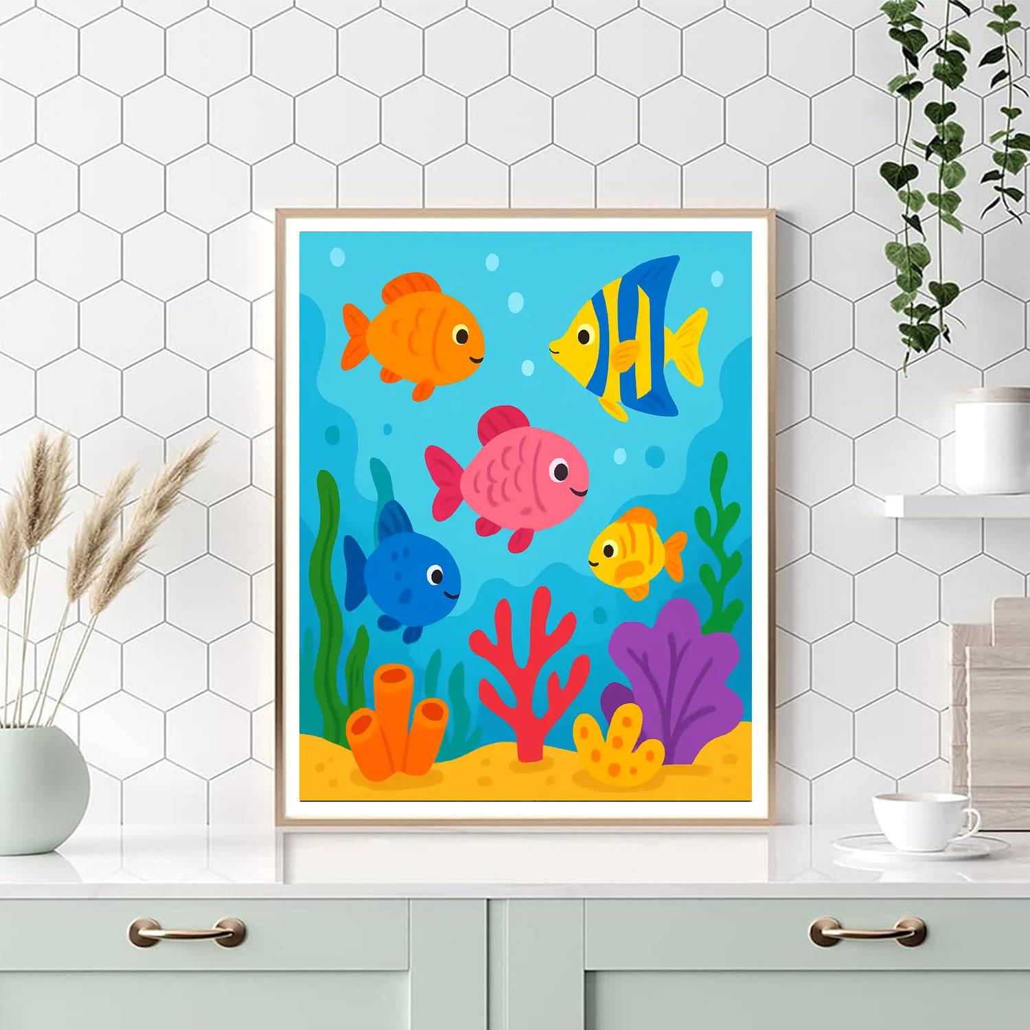 Funky Underwater Reef Numbered Painting Kits