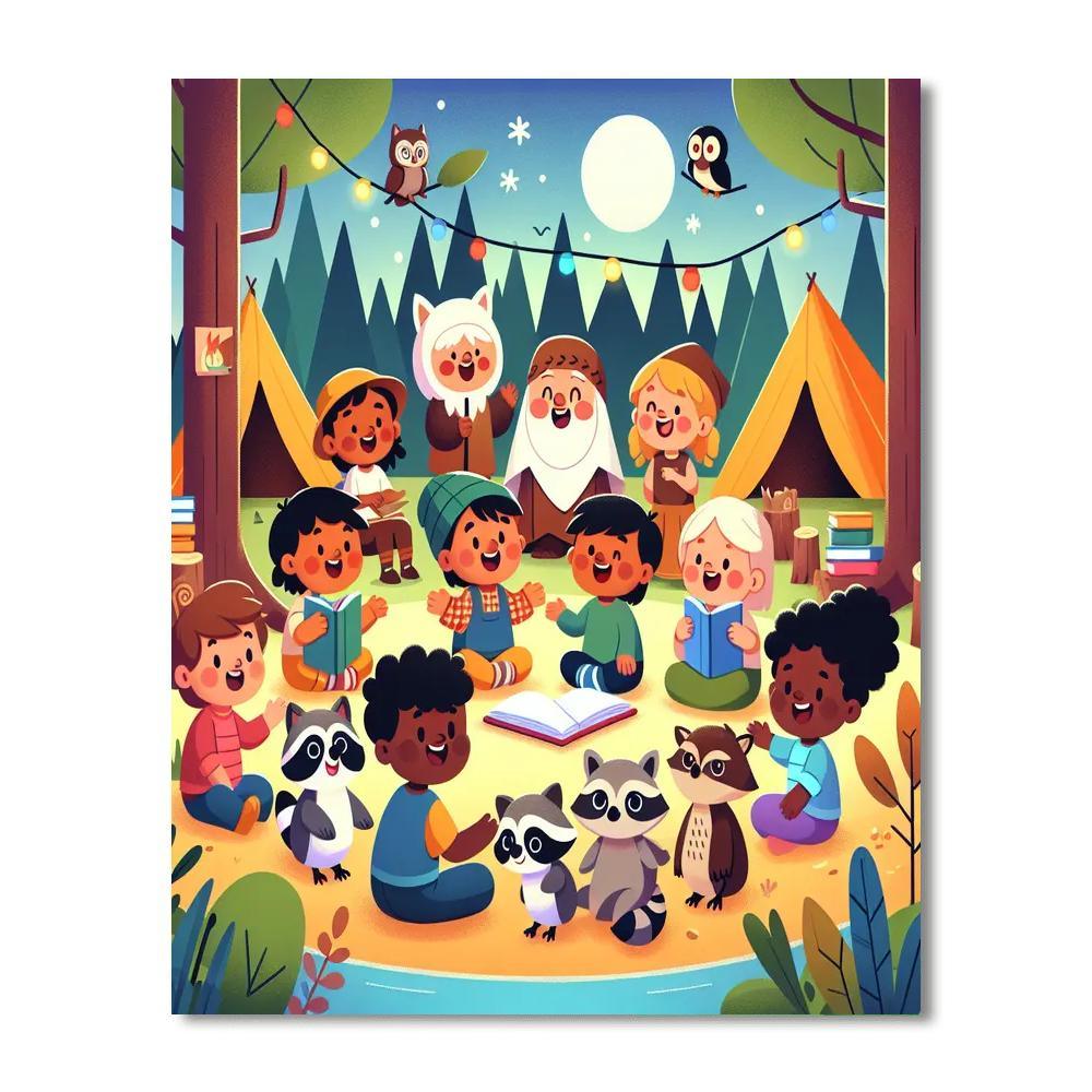 Forest Campfire Tales Number Painting