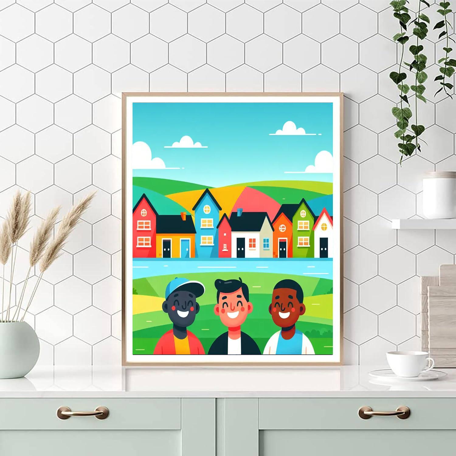 Vibrant Village Vibes Paint By Numbers