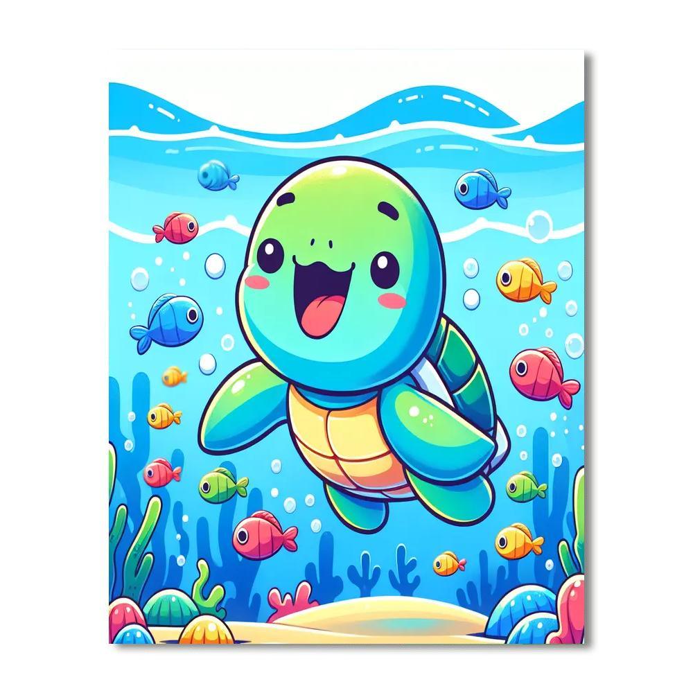 Cheery Turtle Painting By Numbers Kit
