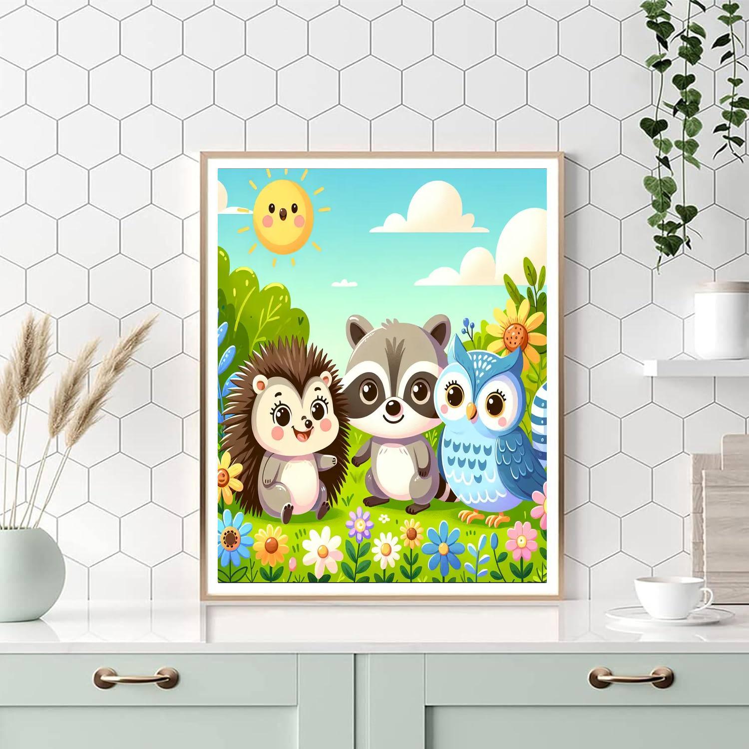 Cute Critter Corner Number Painting