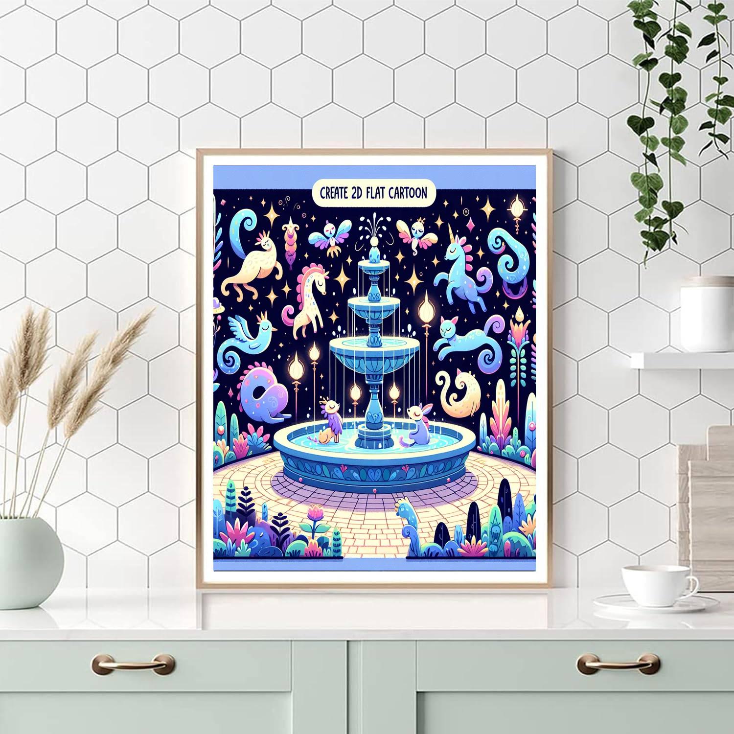 Fantasy Fountain Painting Number Kit