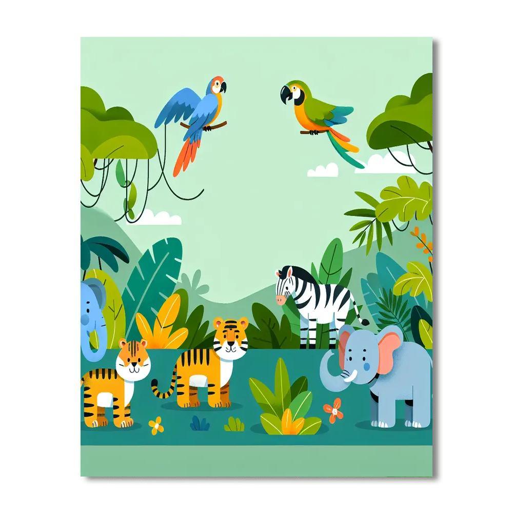Giggly Jungle Safari Numbered Painting Kits