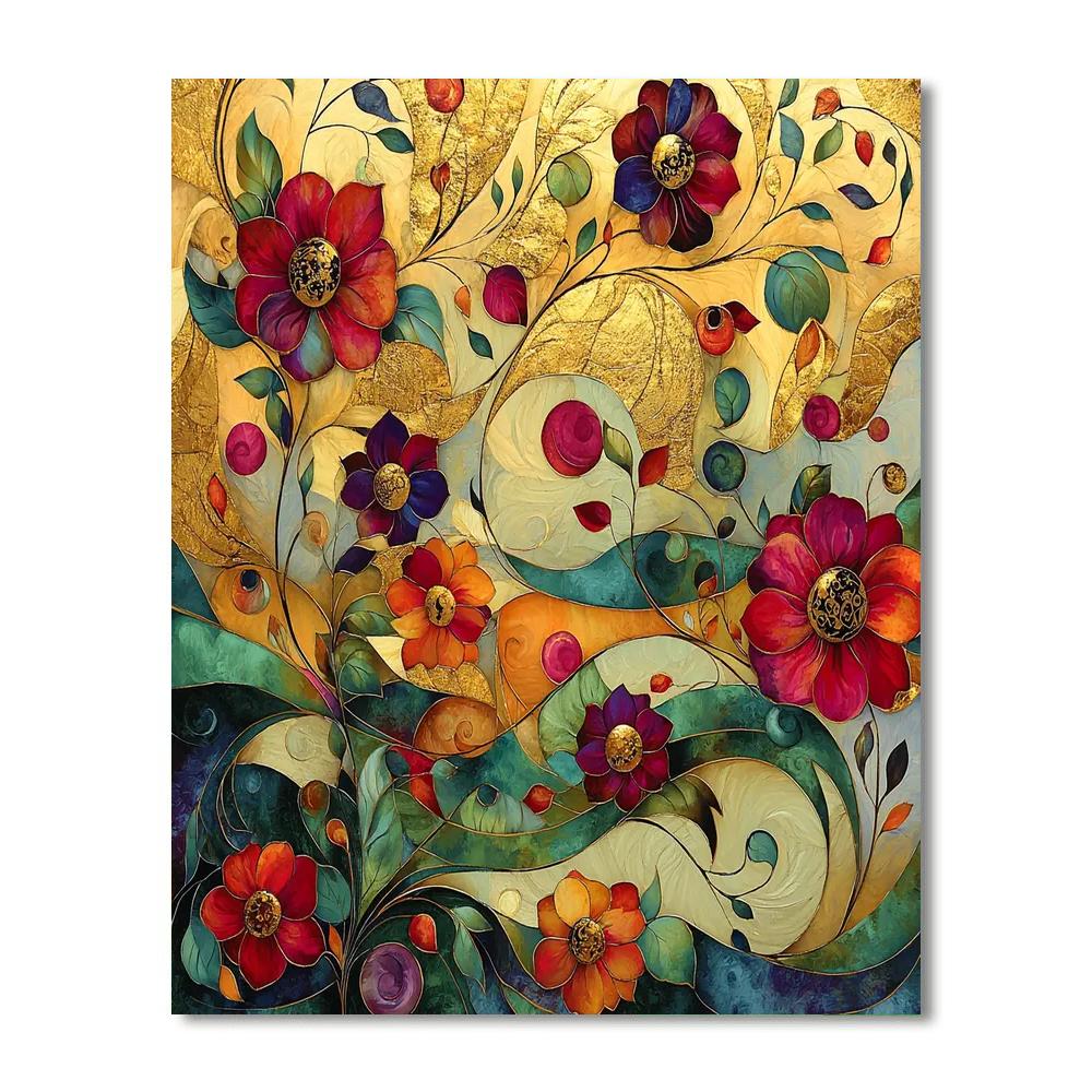 Gustav Klimt Inspired Enigmatic Flora Patterns  Painting Number Kit