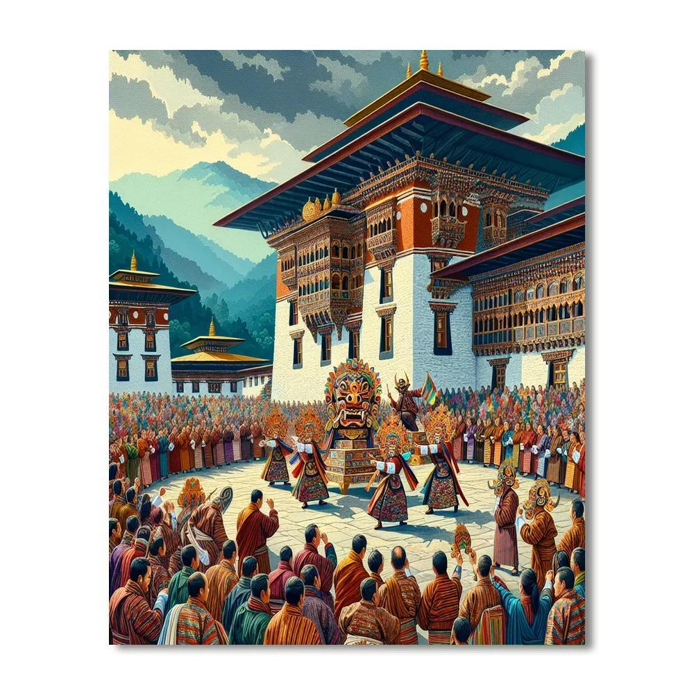 Punakha Drubchen - Bhutan Paint By Color