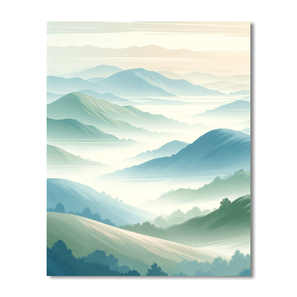 Serenity Of Morning Mist Painting Number Kit