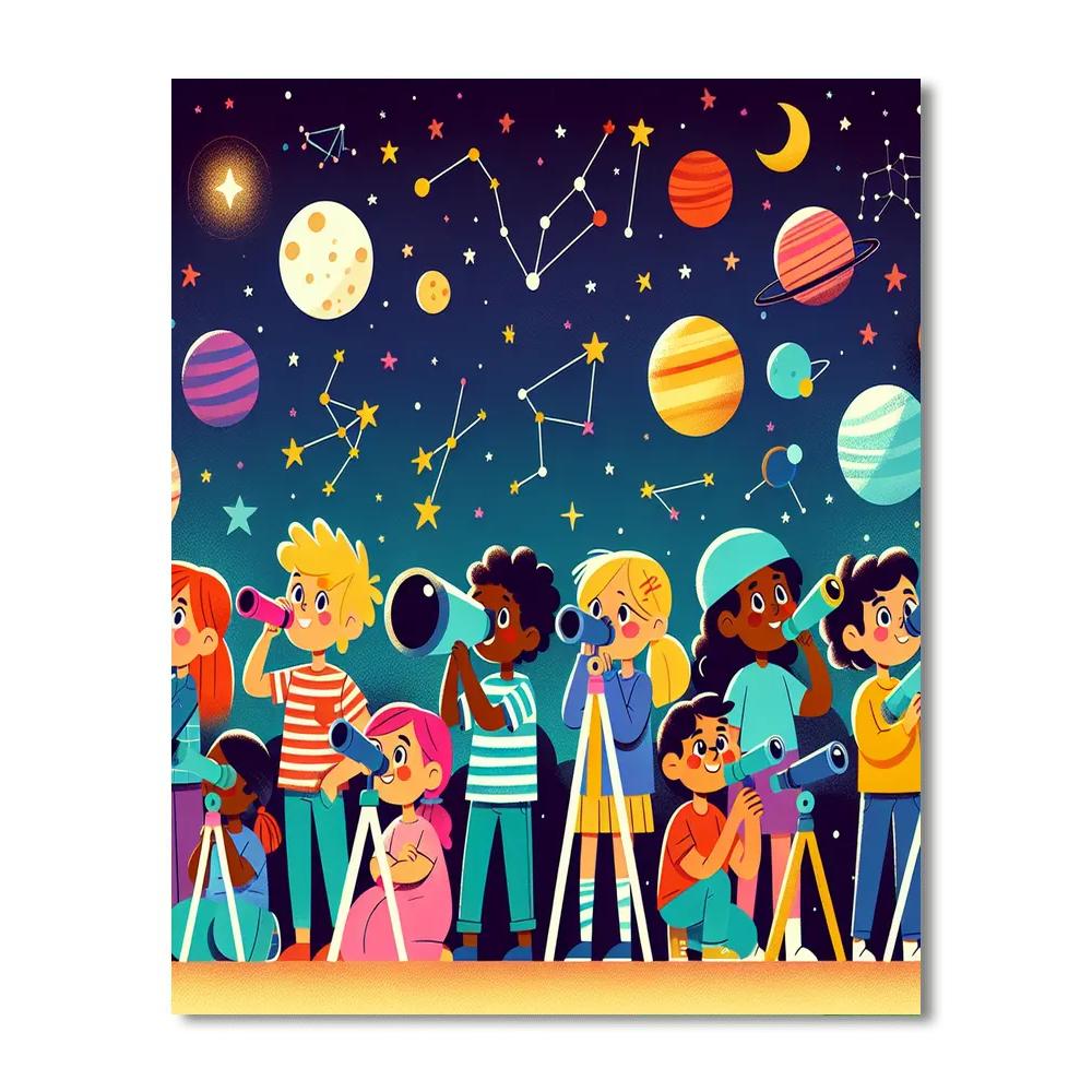 Astronomy Antics Number Painting