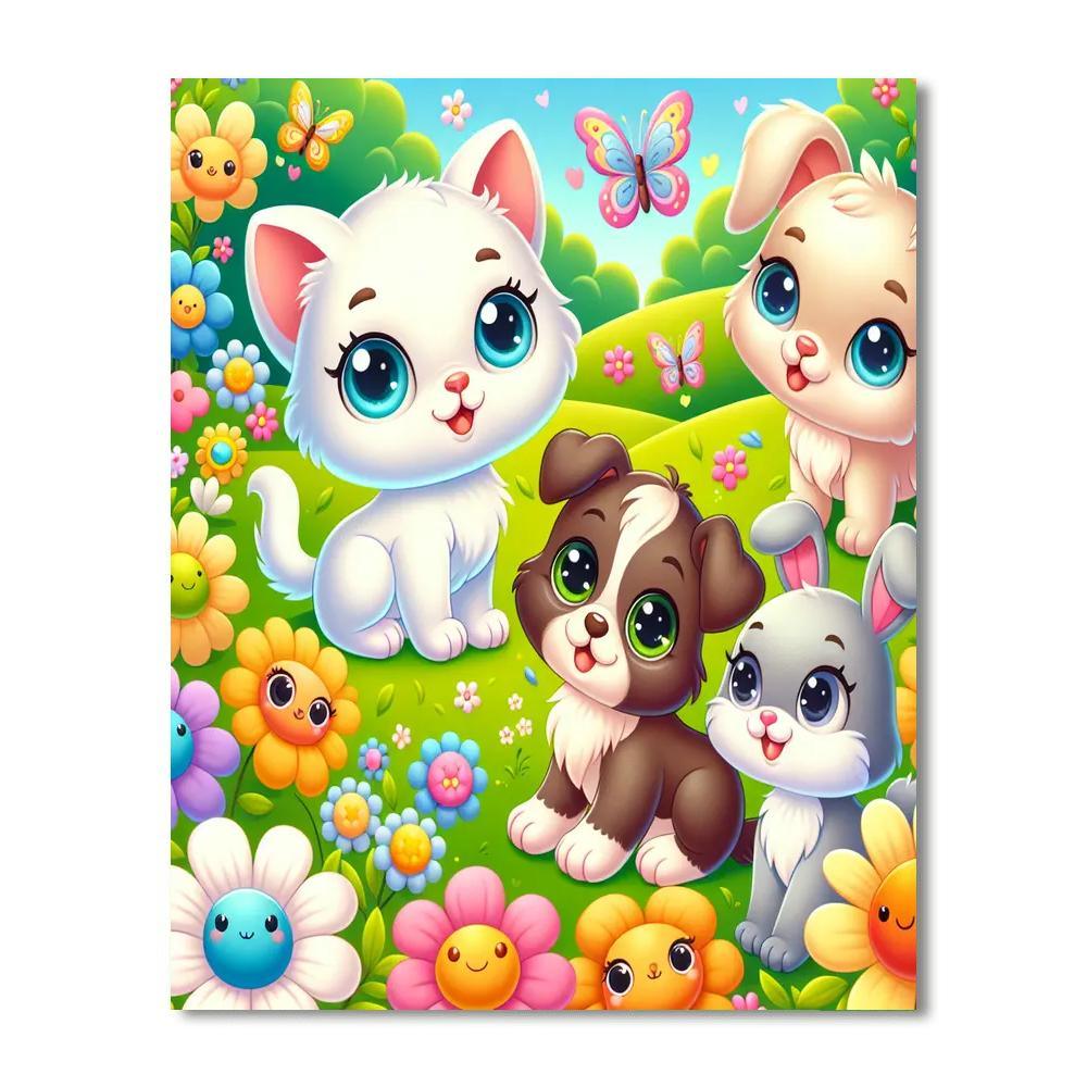 Adorable Baby Animal Friends Painting By Numbers Kit